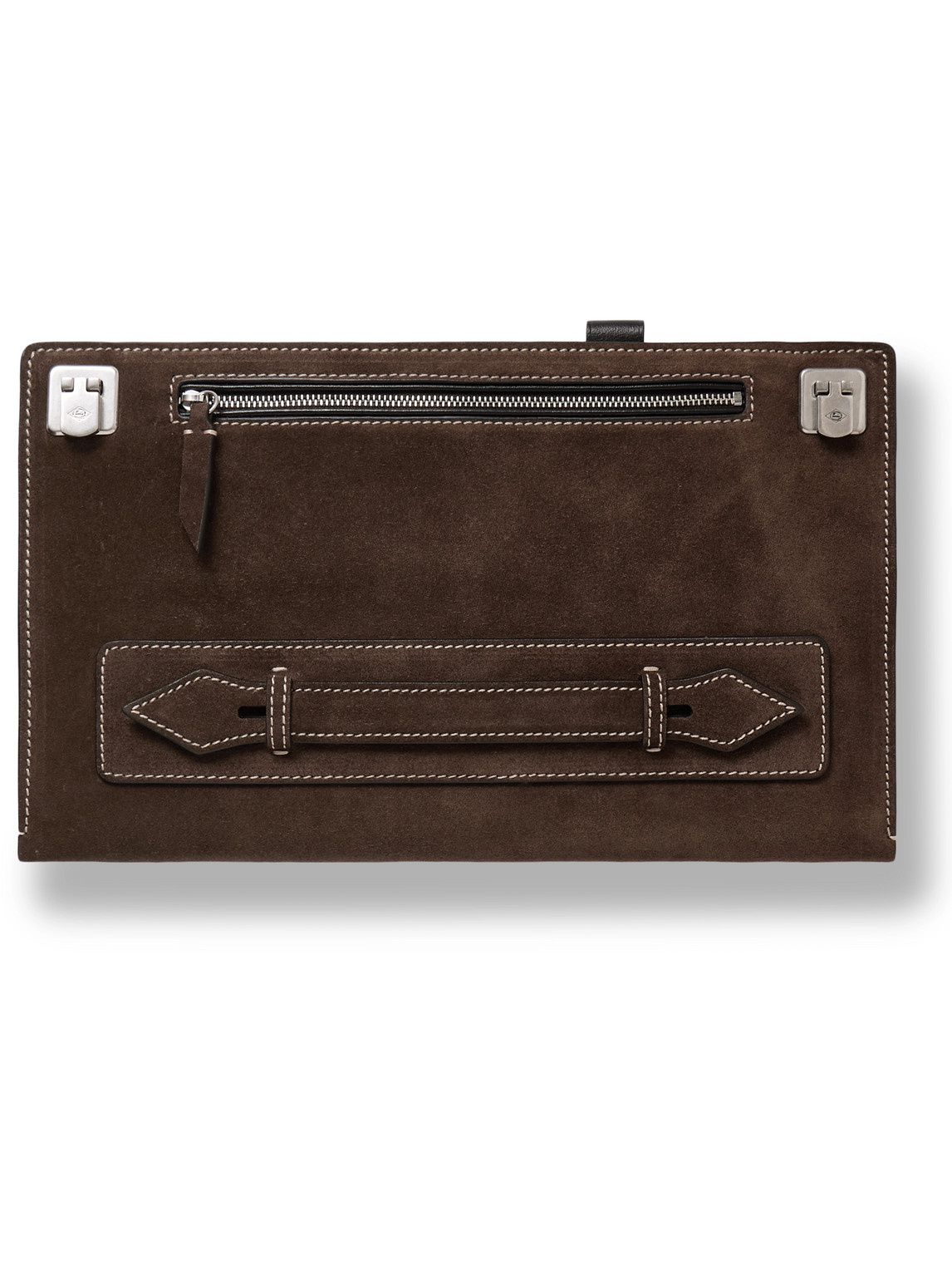 Metier Indiana Jones™ Runaway Limited-edition Leather-trimmed Suede Pouch In Brown