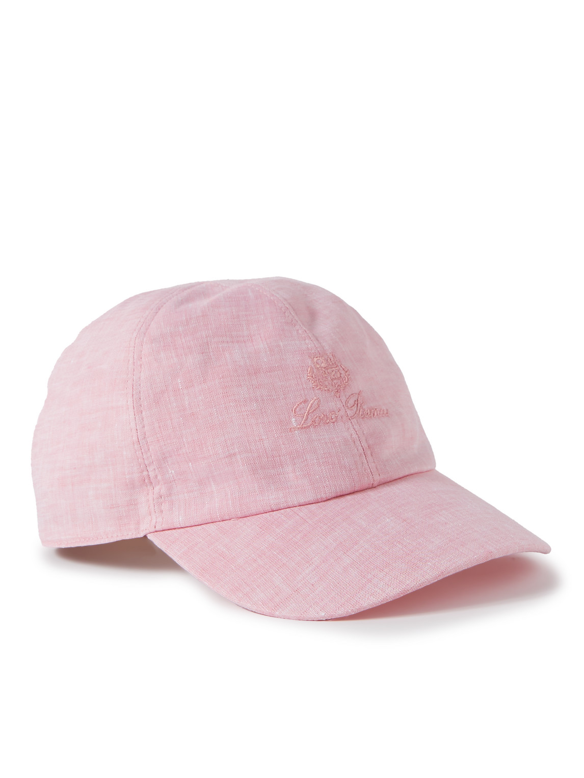 Loro Piana Logo-embroidered Linen Baseball Cap In Pink