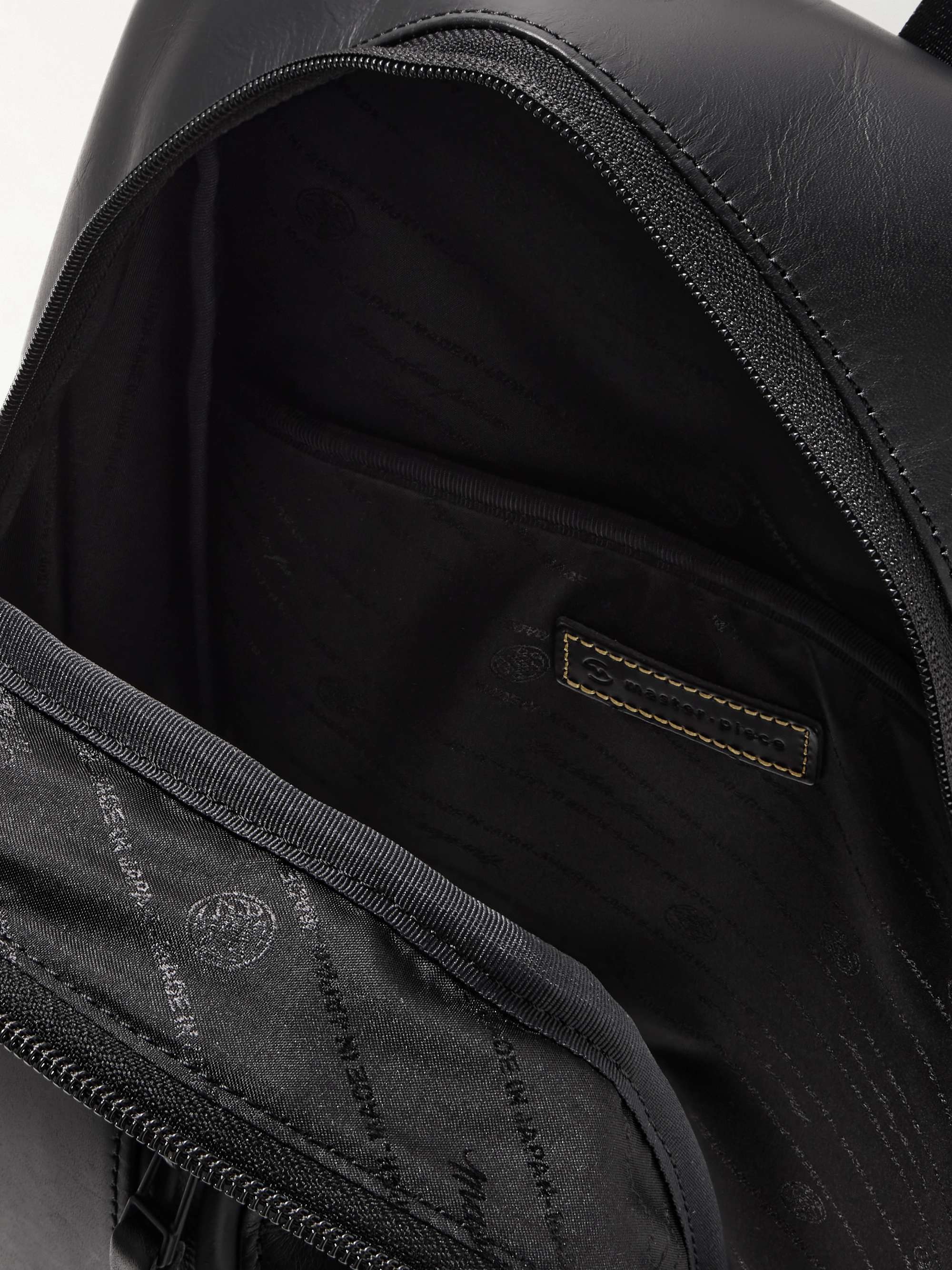 MASTER-PIECE Slick Logo-Appliquéd Leather and CORDURA® Ballistic Nylon ...