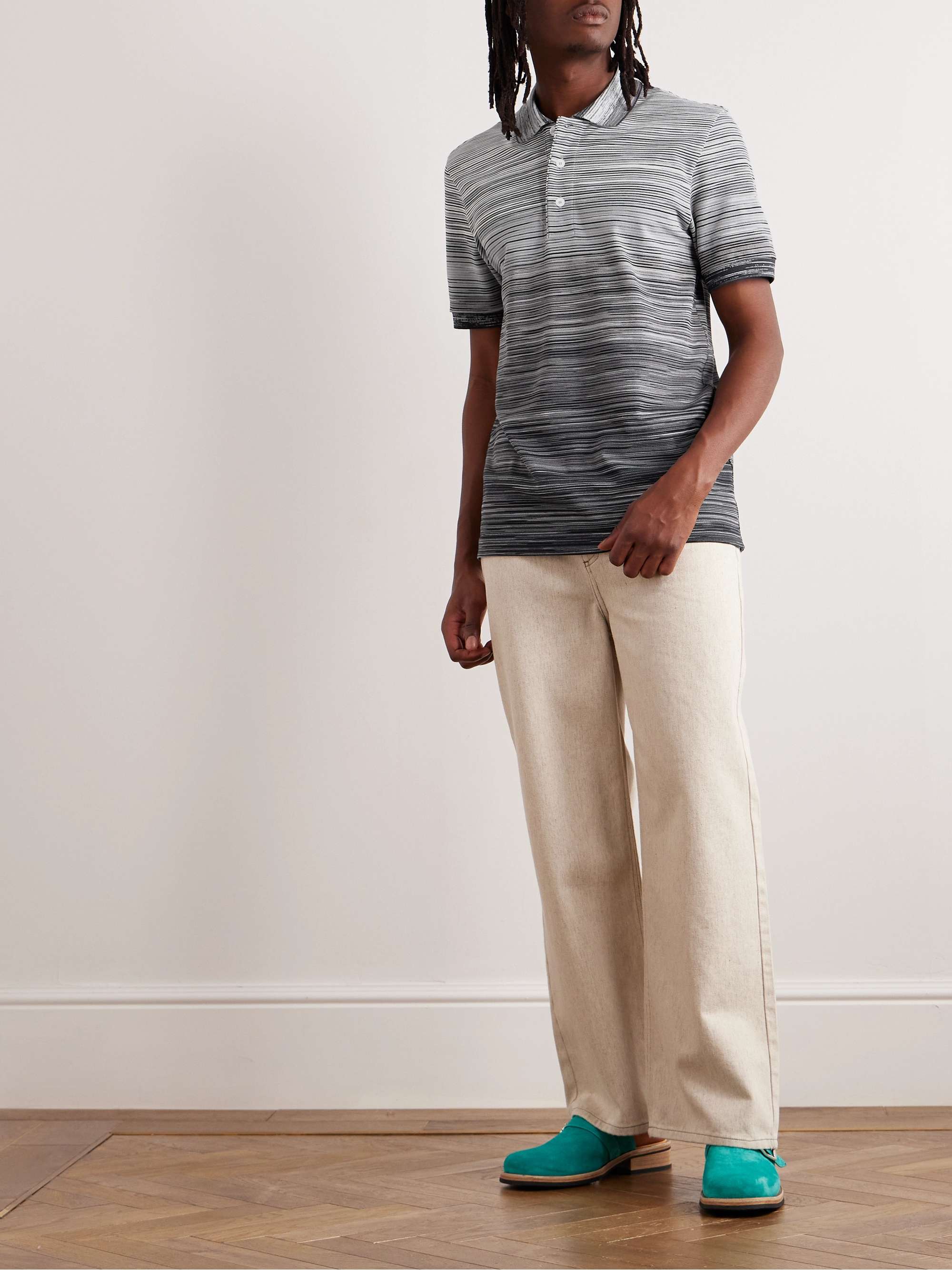 MISSONI Striped Space-Dyed Cotton-Piqué Polo Shirt for Men | MR PORTER