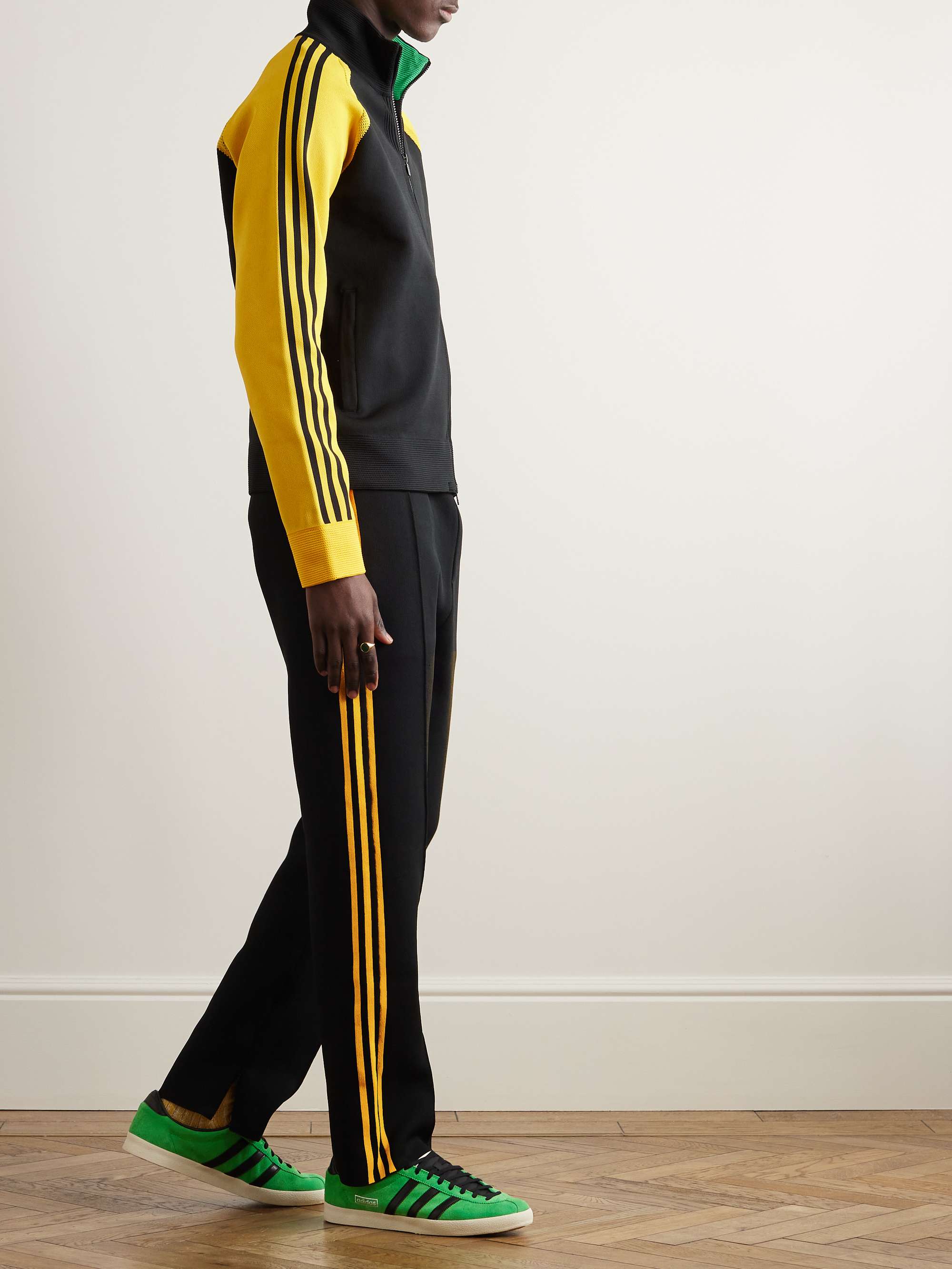 ADIDAS CONSORTIUM + Wales Bonner Slim-Fit Straight-Leg Striped Pleated  Knitted Sweatpants | MR PORTER