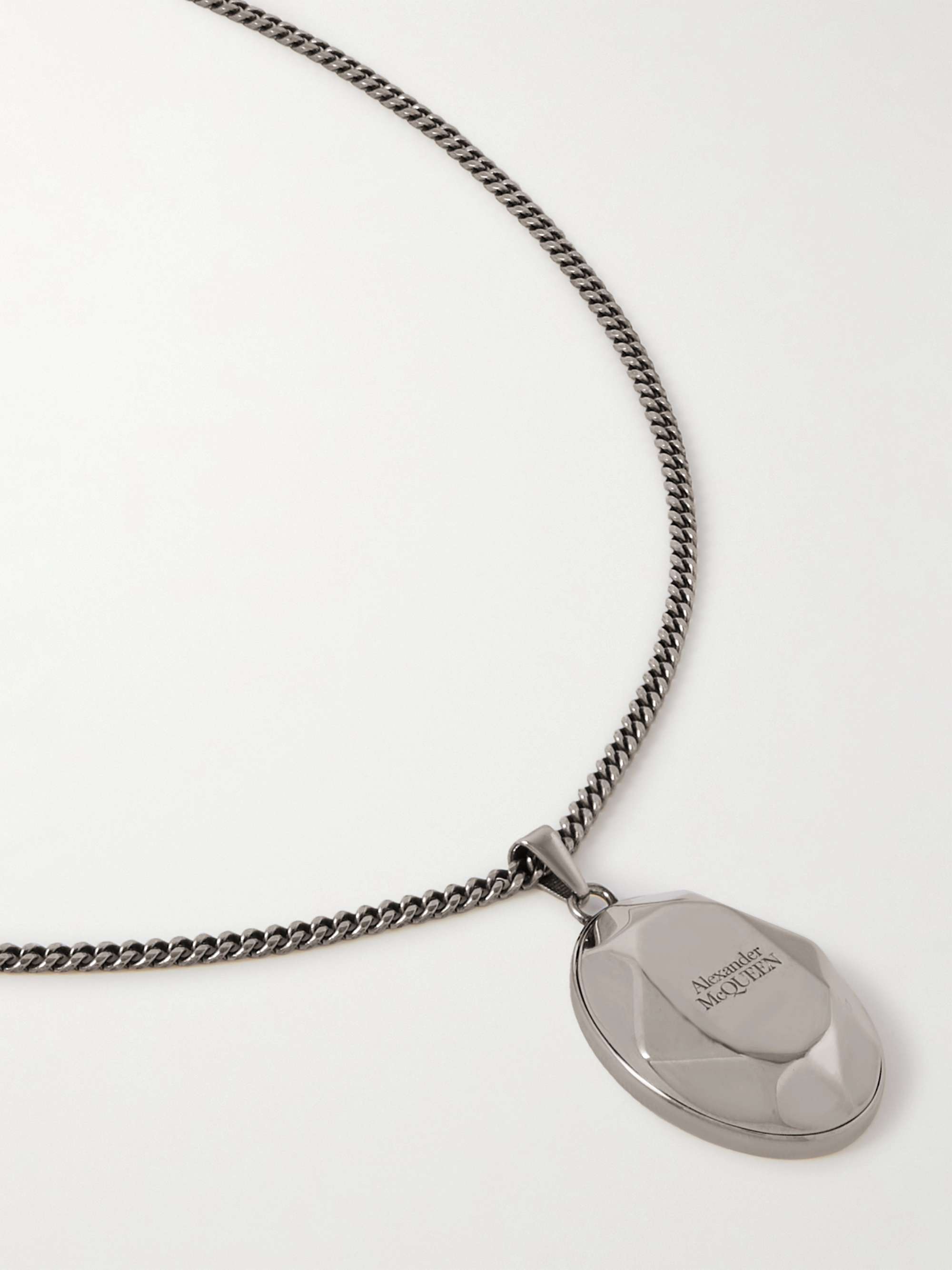Collana con pendente in metallo argentato anticato | MR PORTER