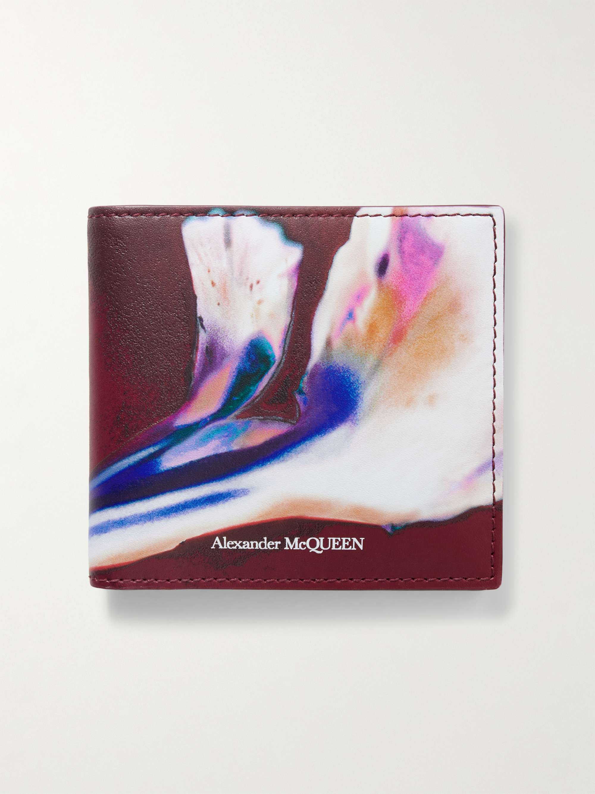 ALEXANDER MCQUEEN Printed Leather Billfold Wallet for Men | MR PORTER