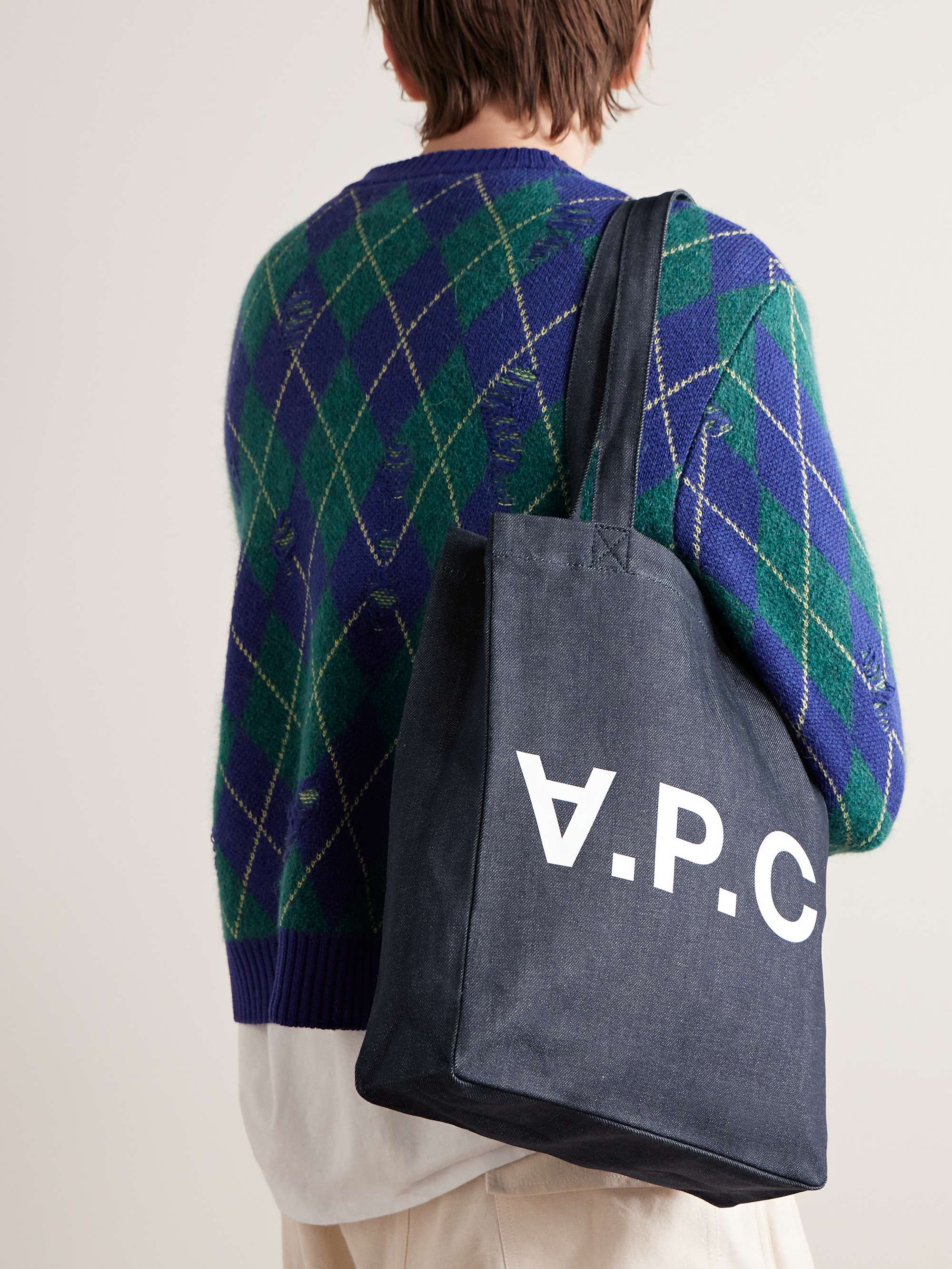 A.P.C. Laure Logo-Print Denim Tote Bag for Men | MR PORTER