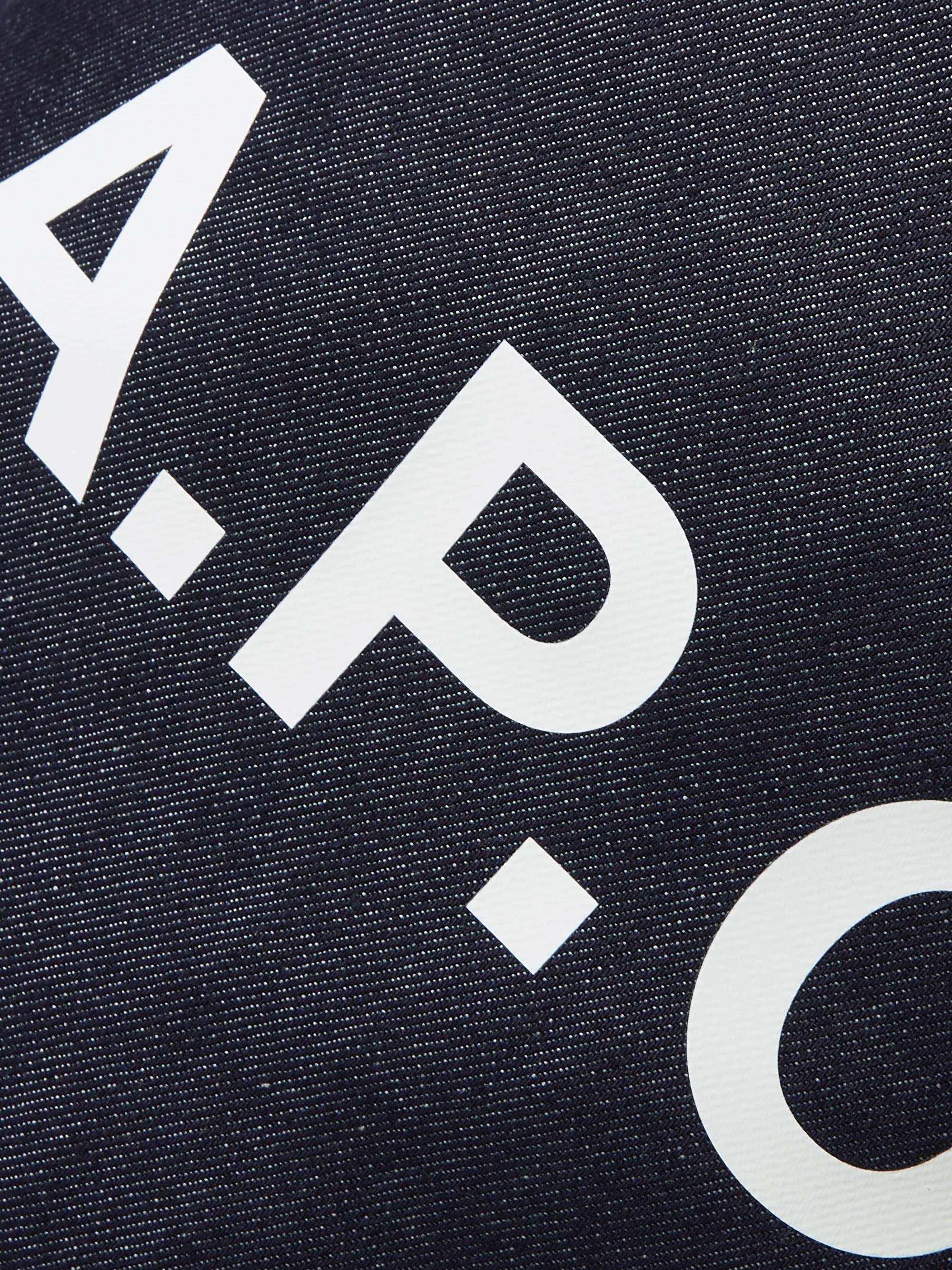 A.P.C. Axel Logo-Print Denim and Leather Tote Bag for Men | MR PORTER