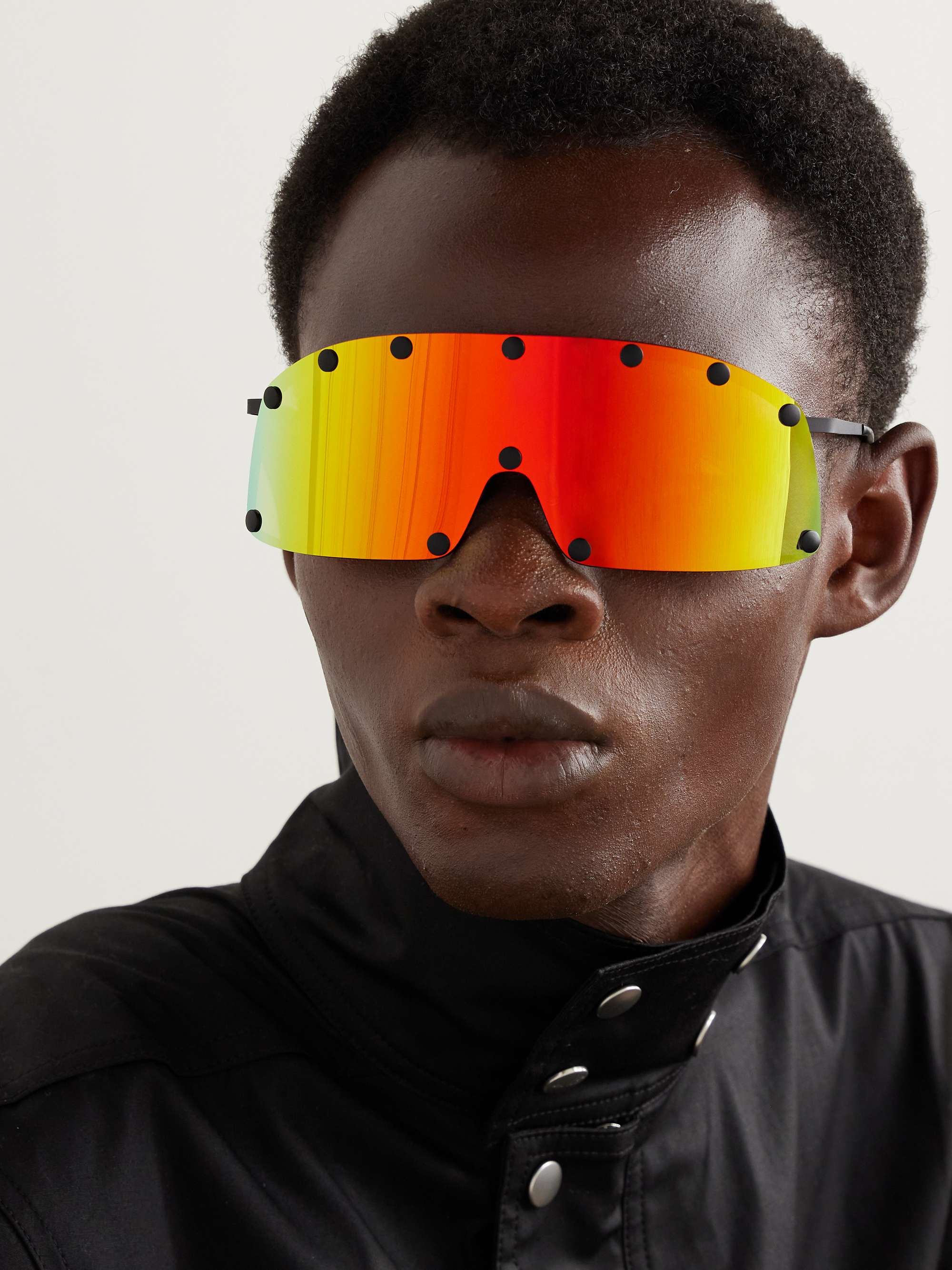 Shielding Sonnenbrille mit D-Rahmen aus Edelstahl mit Nieten von RICK OWENS  für Herren | MR PORTER