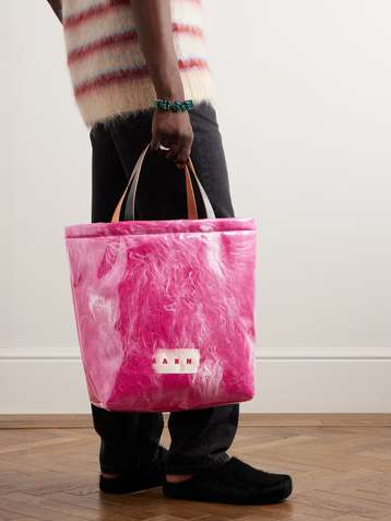 Victoria's Secret VS Logo Large Tote Bag Canvas & PVC Natural/Lavender New