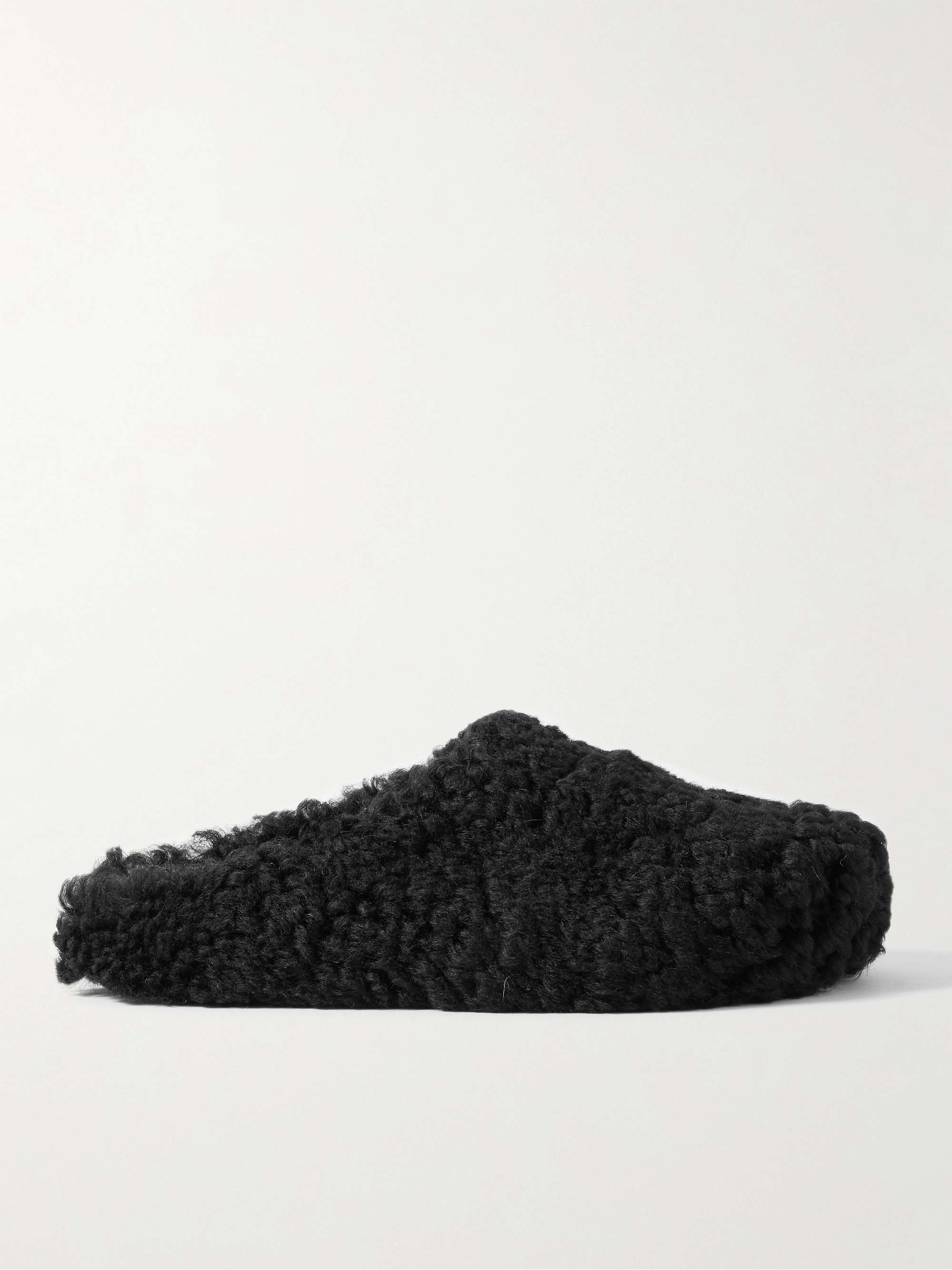 أسود حذاء ميول Fussbett Sabot من الصوف الناعم | MARNI | MR PORTER