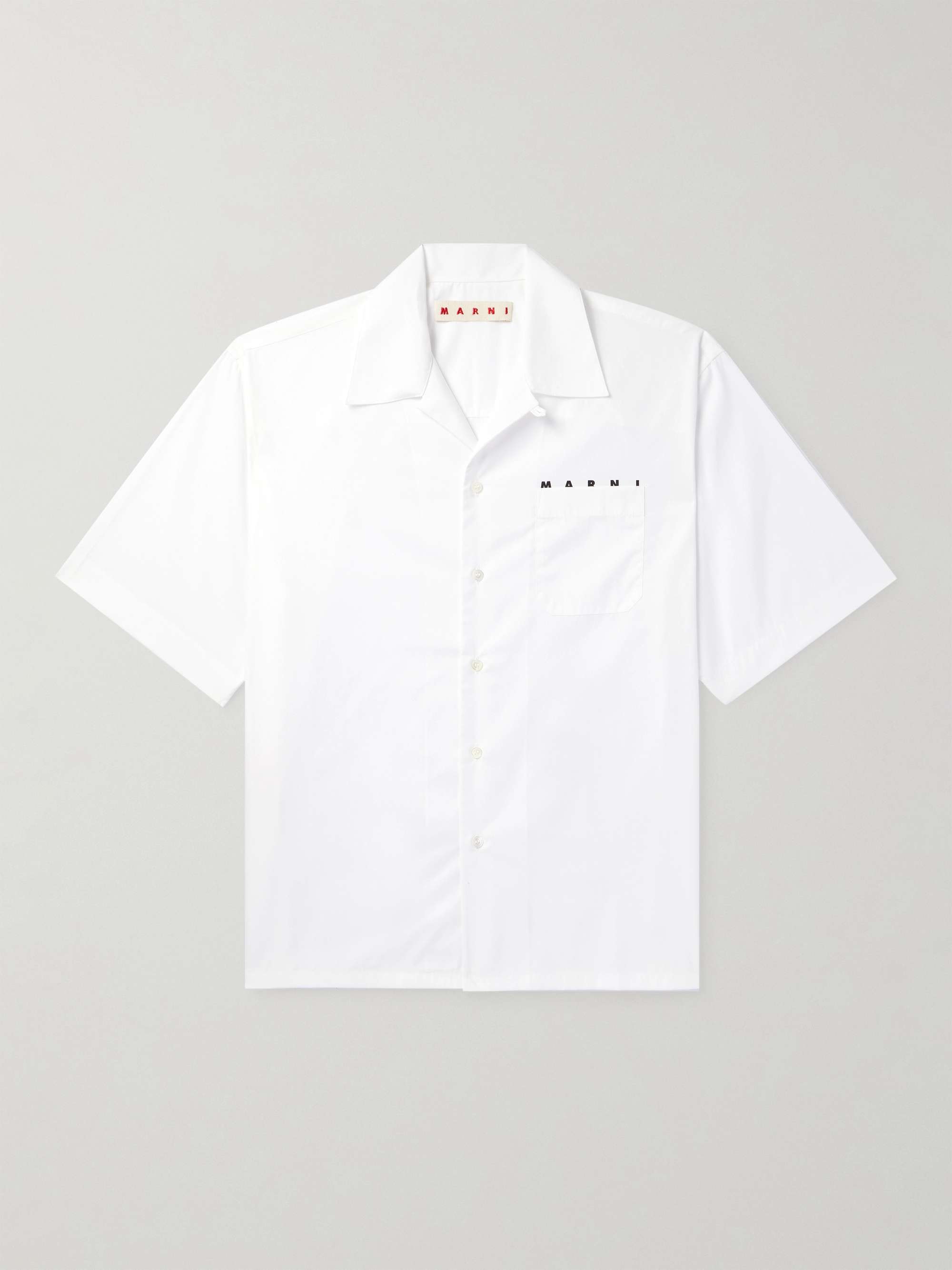 MARNI Camp-Collar Logo-Print Cotton-Poplin Shirt for Men | MR PORTER