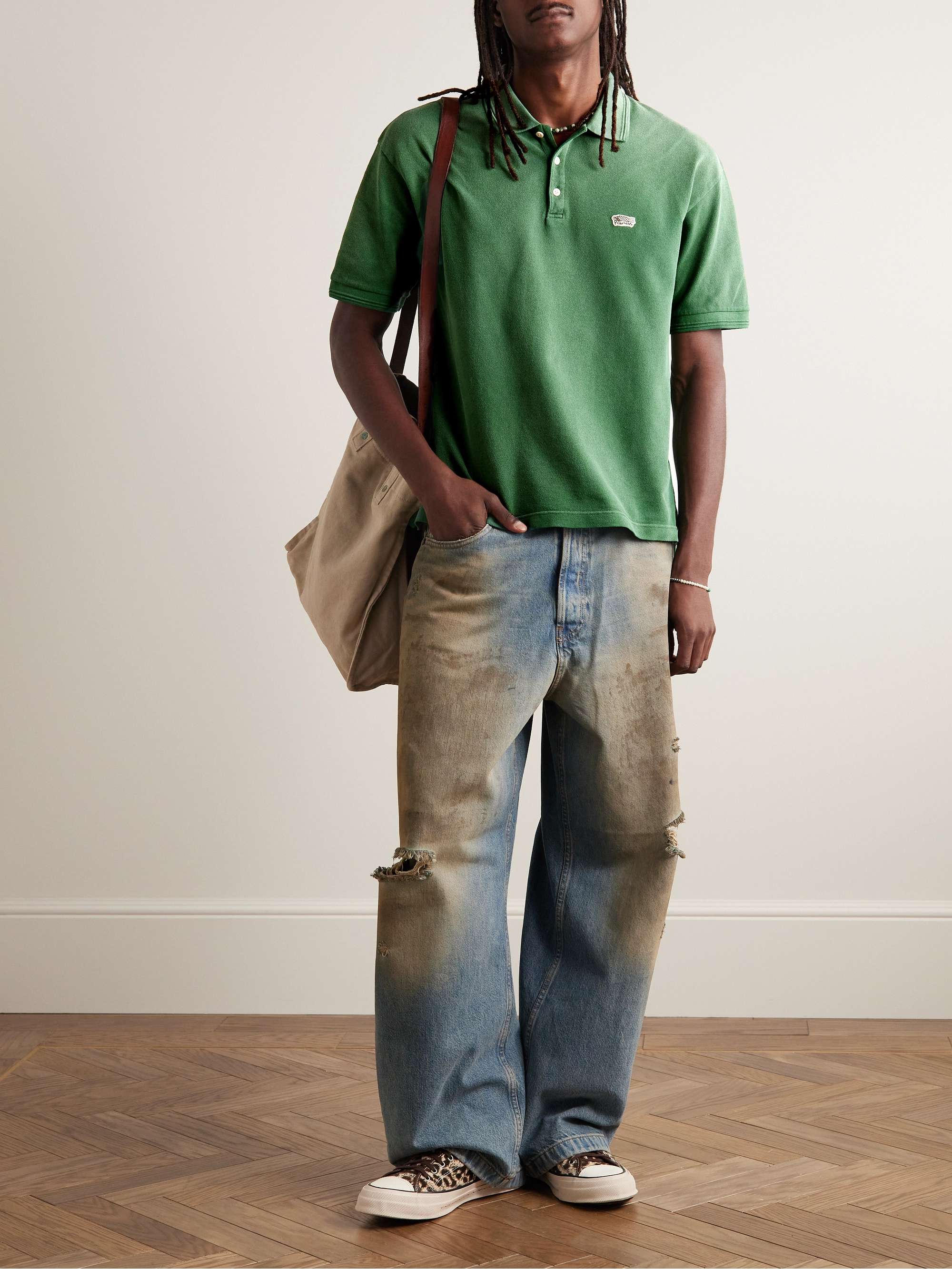 VISVIM Jumbo Weller Logo-Appliquéd Cotton-Piqué Polo Shirt for Men | MR  PORTER