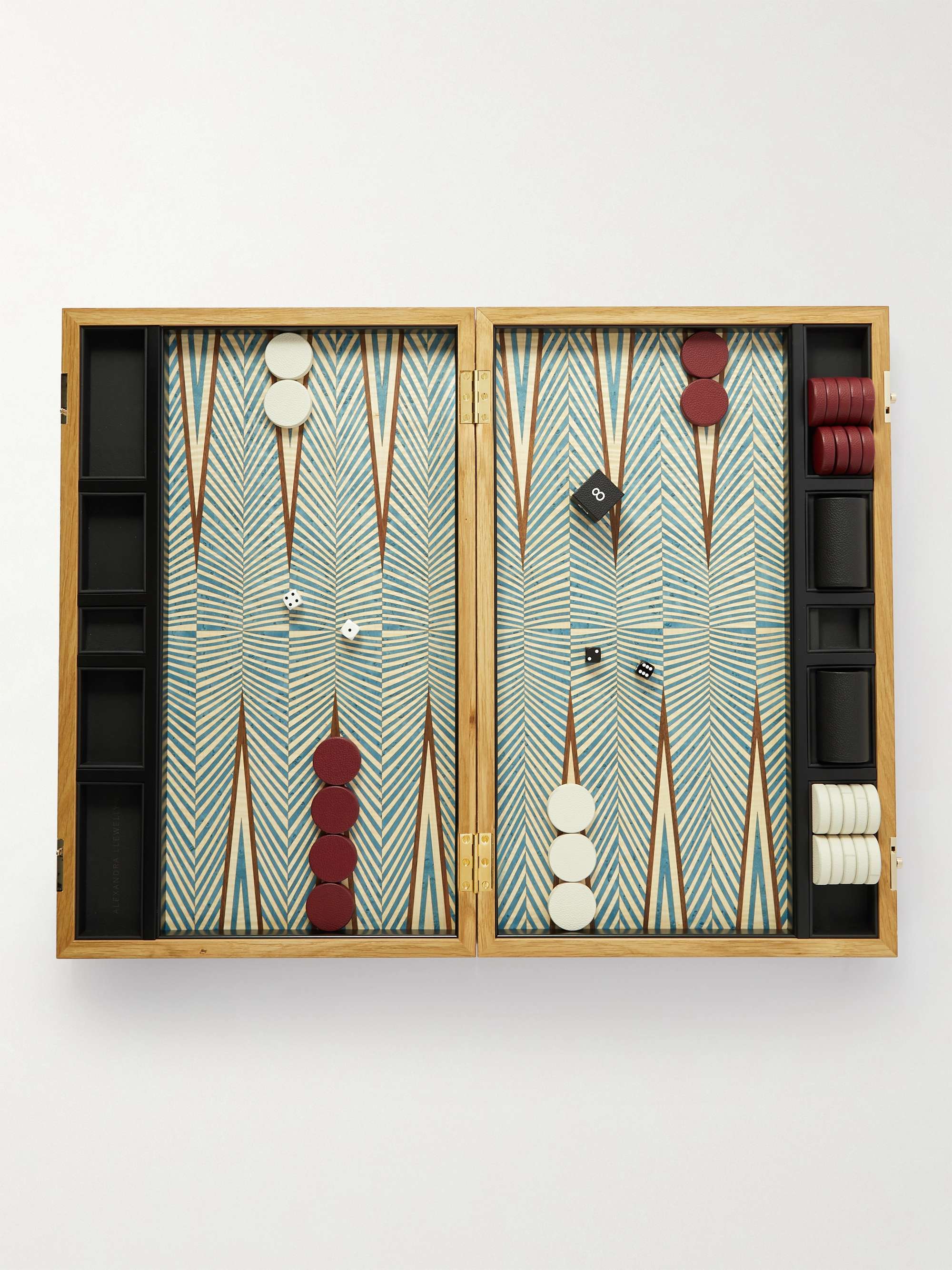 ALEXANDRA LLEWELLYN Geometric Wood and Leather Backgammon Set for Men | MR  PORTER