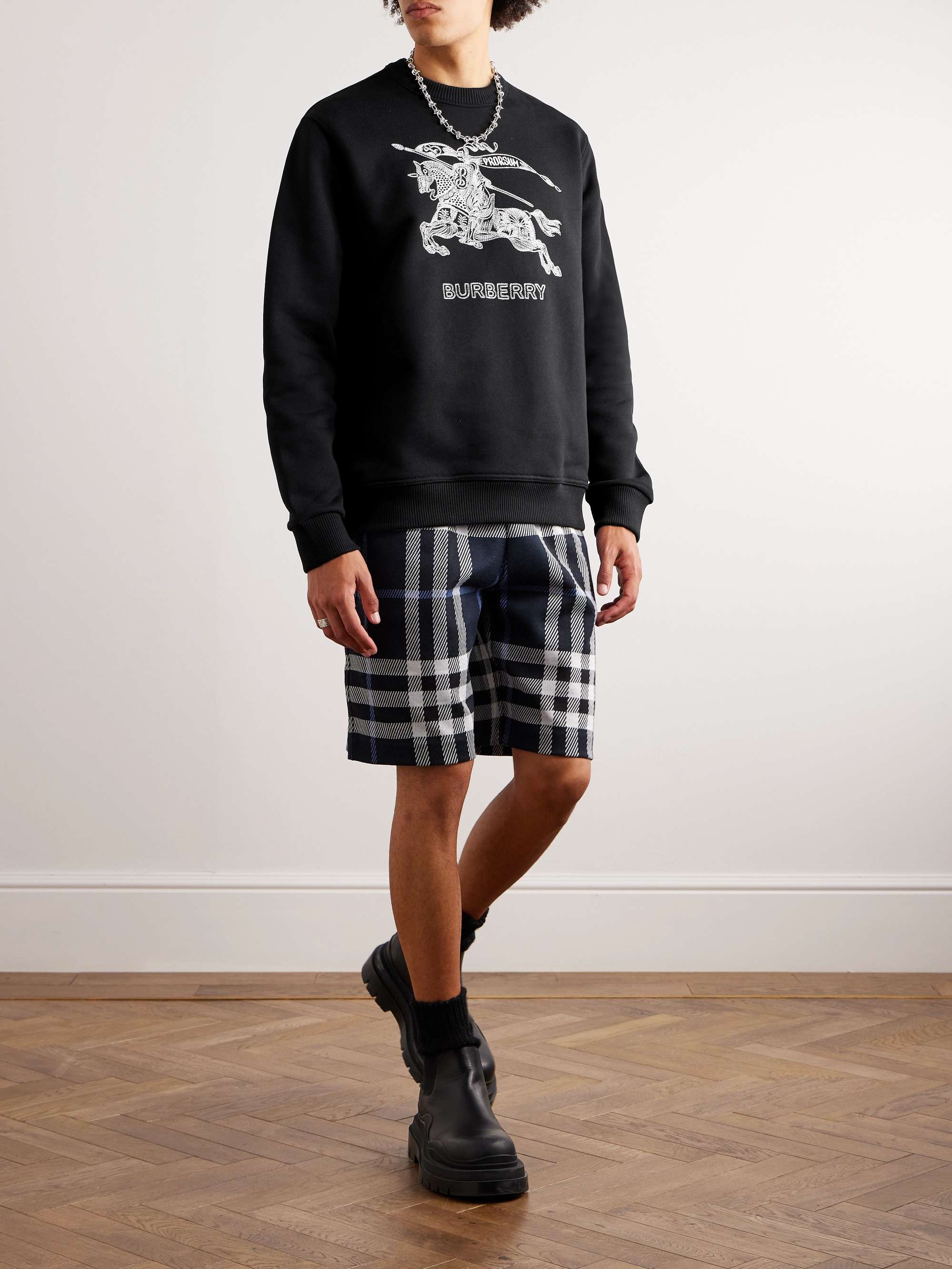 BURBERRY Logo-Embroidered Cotton-Jersey Sweatshirt for Men | MR PORTER