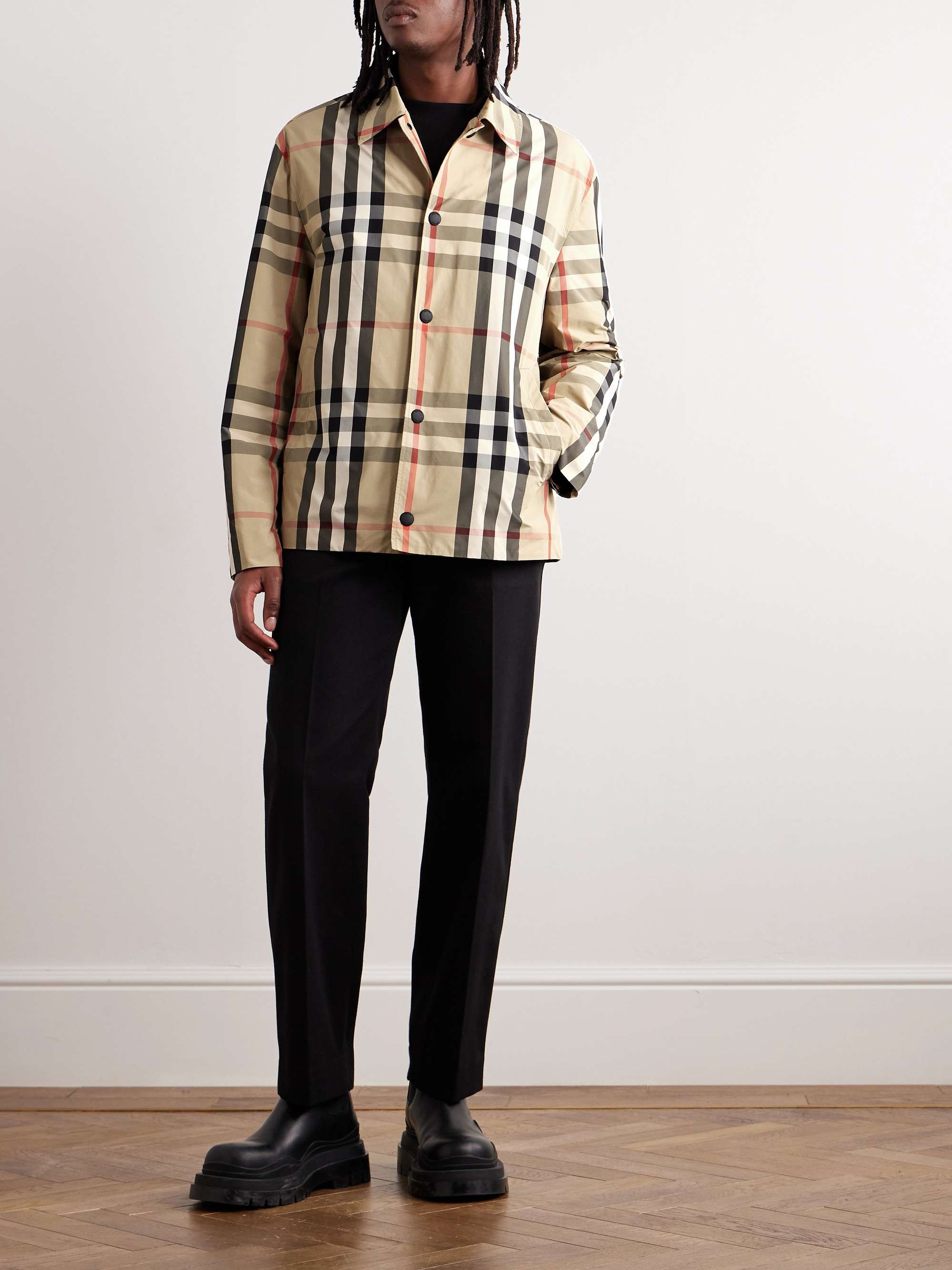 BURBERRY Checked Shell Coach Jacket for Men | MR PORTER