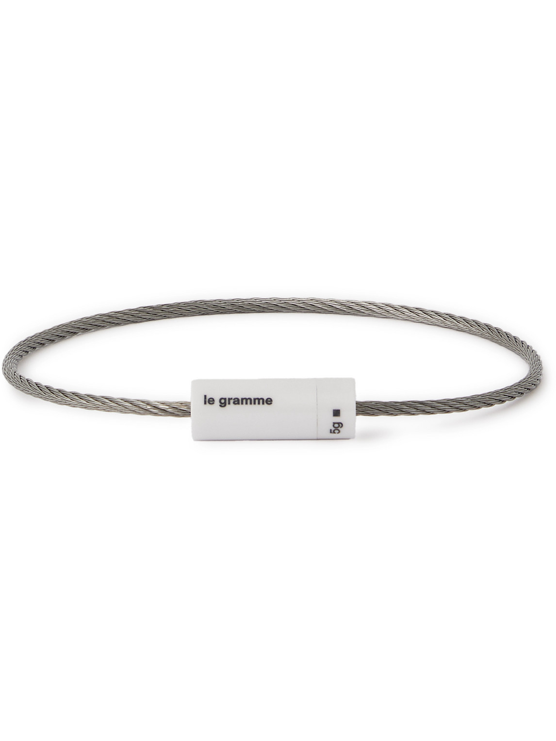 Le Gramme 5g Brushed Ruthenium-plated And Ceramic Bracelet In Silver |  ModeSens