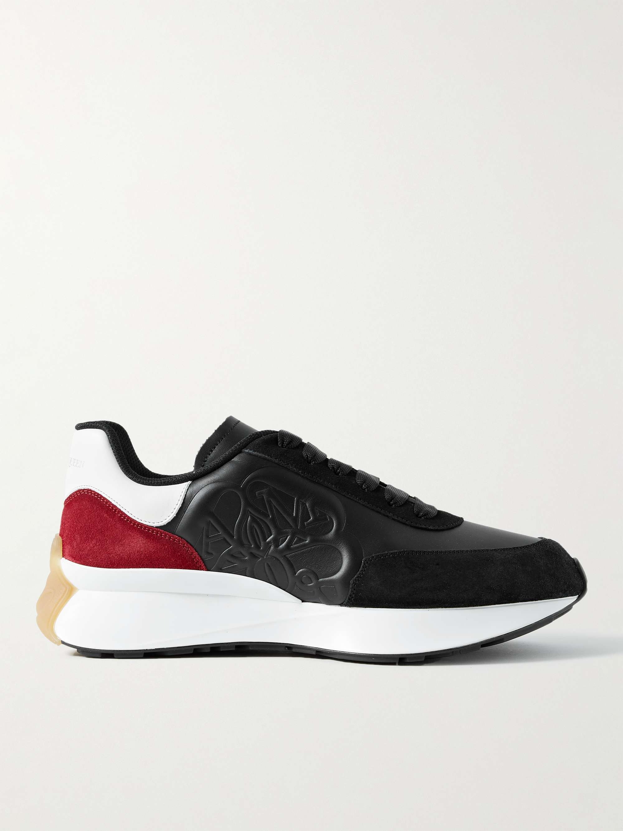 ALEXANDER MCQUEEN Sprint Runner Exaggerated-Sole Embossed Leather and Suede  Sneakers for Men | MR PORTER