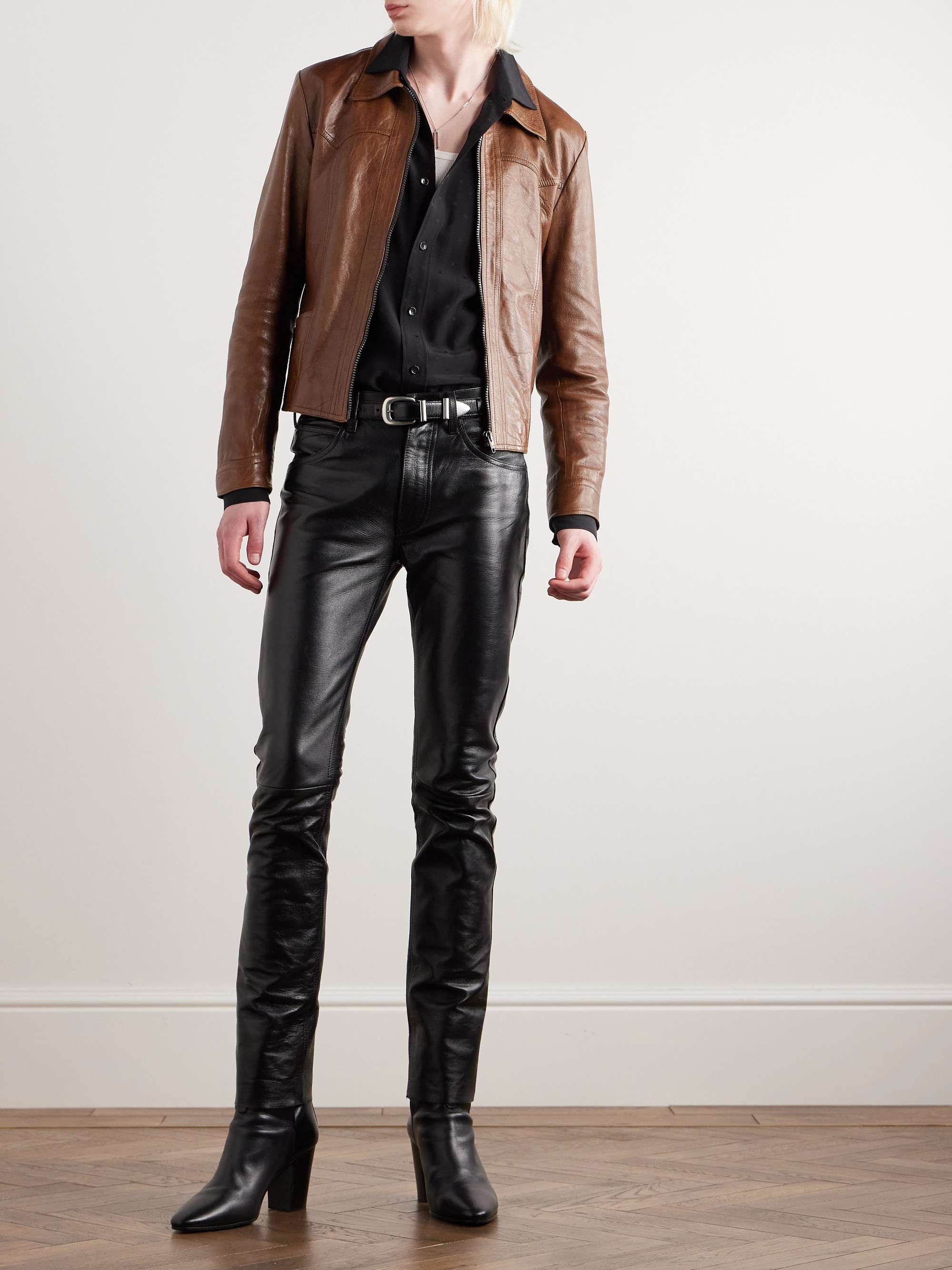 Slim-Fit Leather Jacket