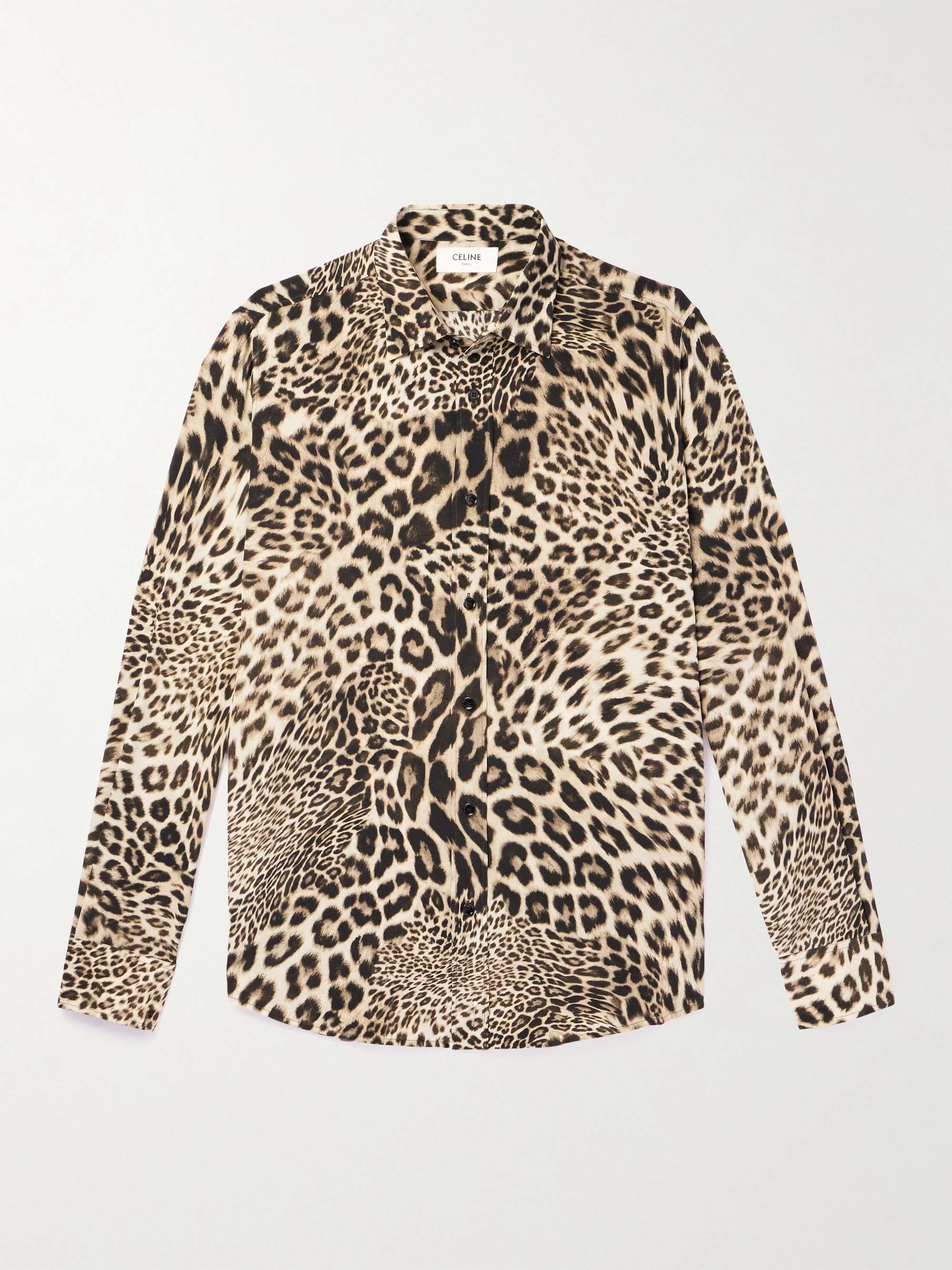 CELINE HOMME Leopard-Print Silk Crepe de Chine Shirt for Men | MR PORTER