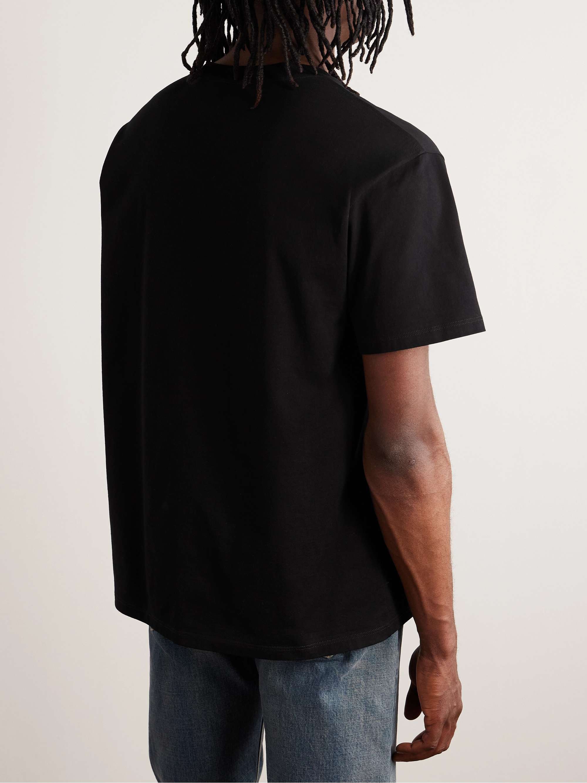 CELINE HOMME Embellished Logo-Embroidered Cotton-Jersey T-Shirt for Men ...