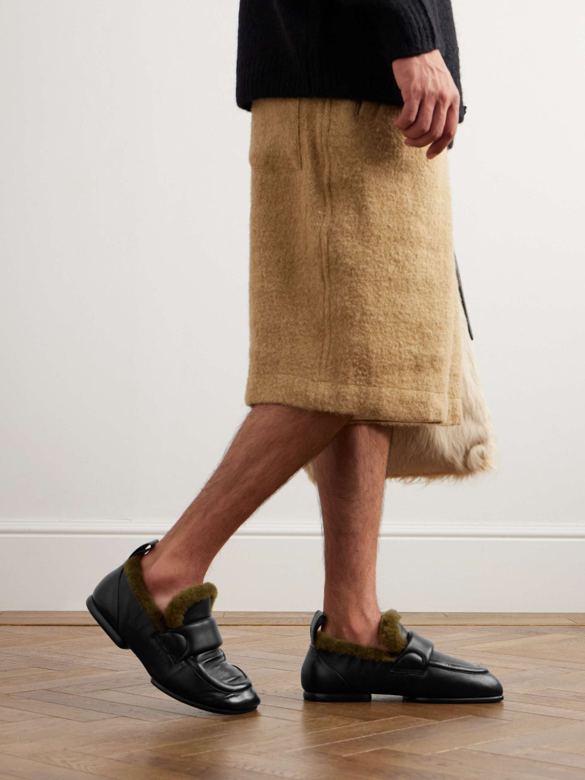 DRIES VAN NOTEN Shearling-Lined Leather Loafers for Men | MR PORTER