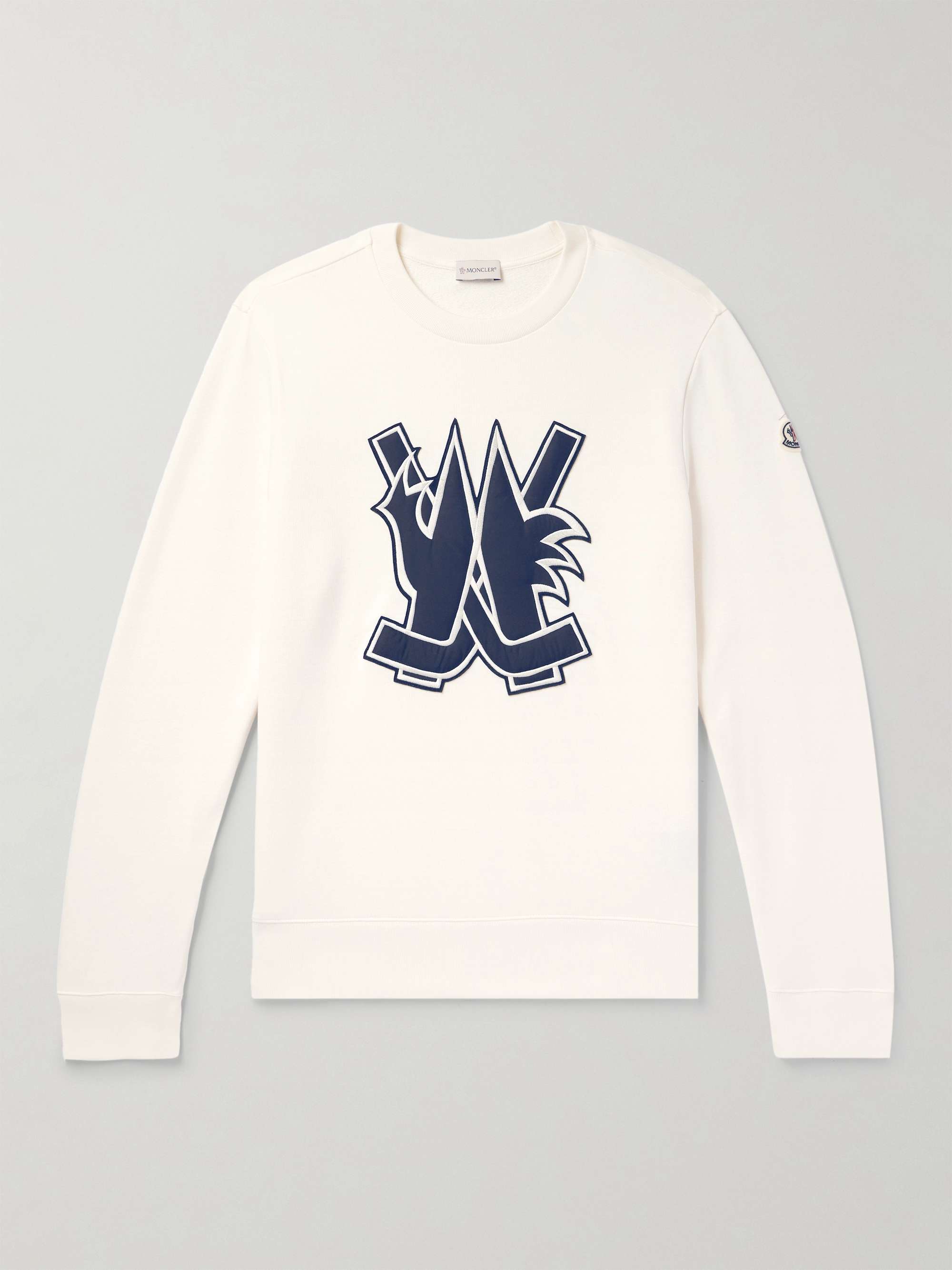 MONCLER Logo-Appliquéd Cotton-Jersey Sweatshirt for Men | MR PORTER