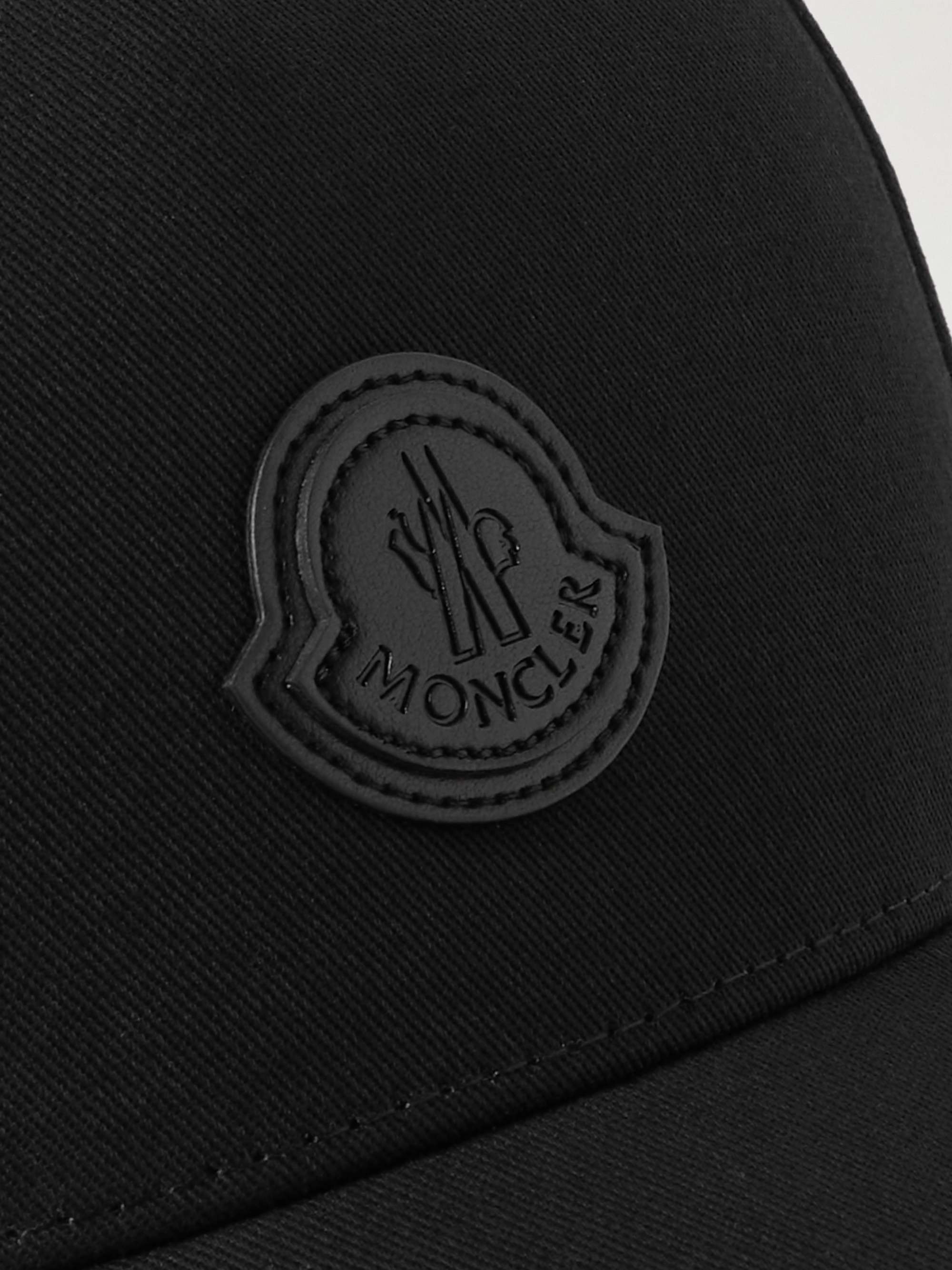 أسود قبعة بيسبول من قطن غبردين مزيّنة برقعة شعار العلامة | MONCLER | MR  PORTER