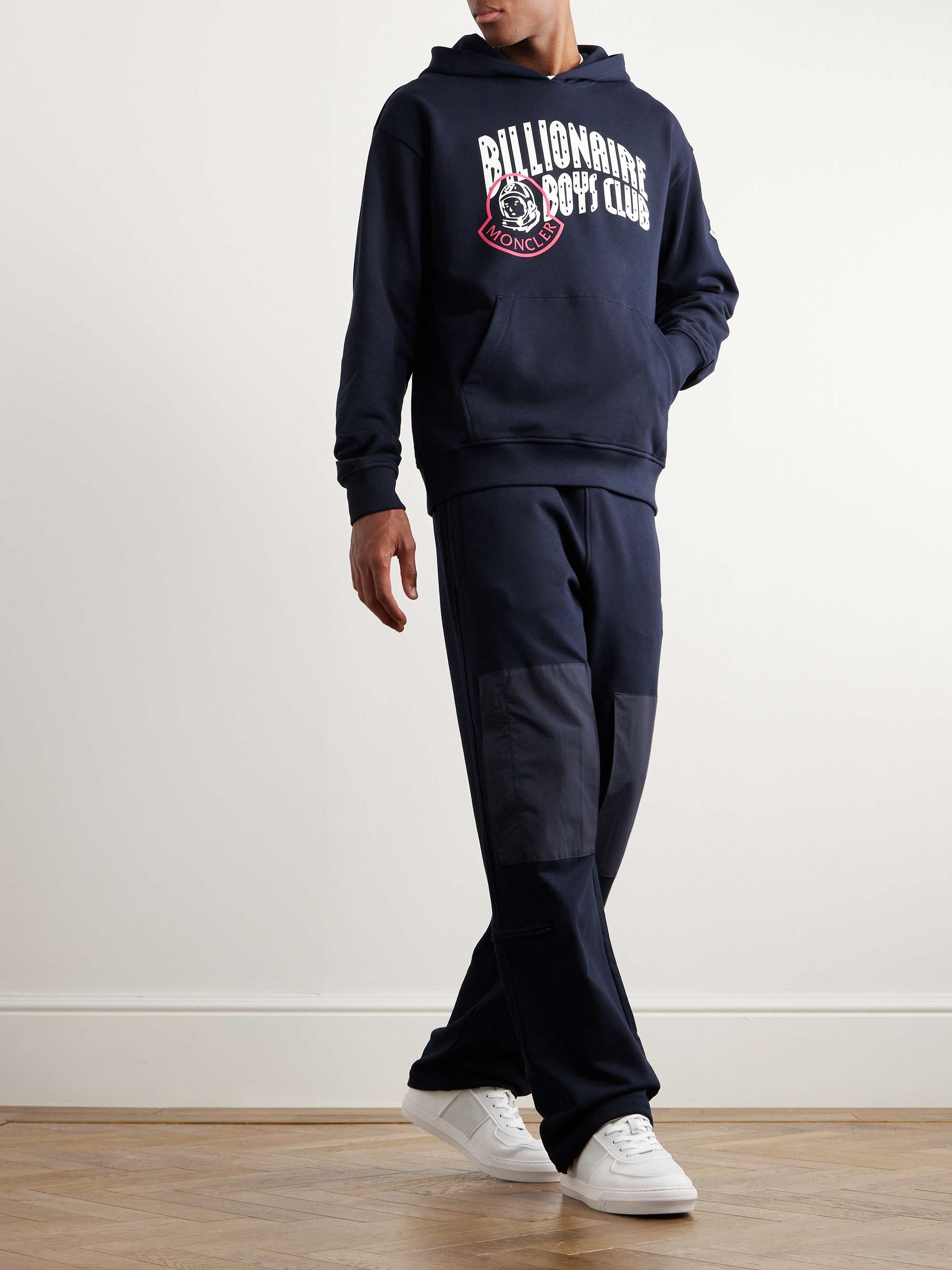 MONCLER GENIUS + Billionaire Boys Club Logo-Print Appliquéd Cotton-Jersey  Hoodie for Men | MR PORTER