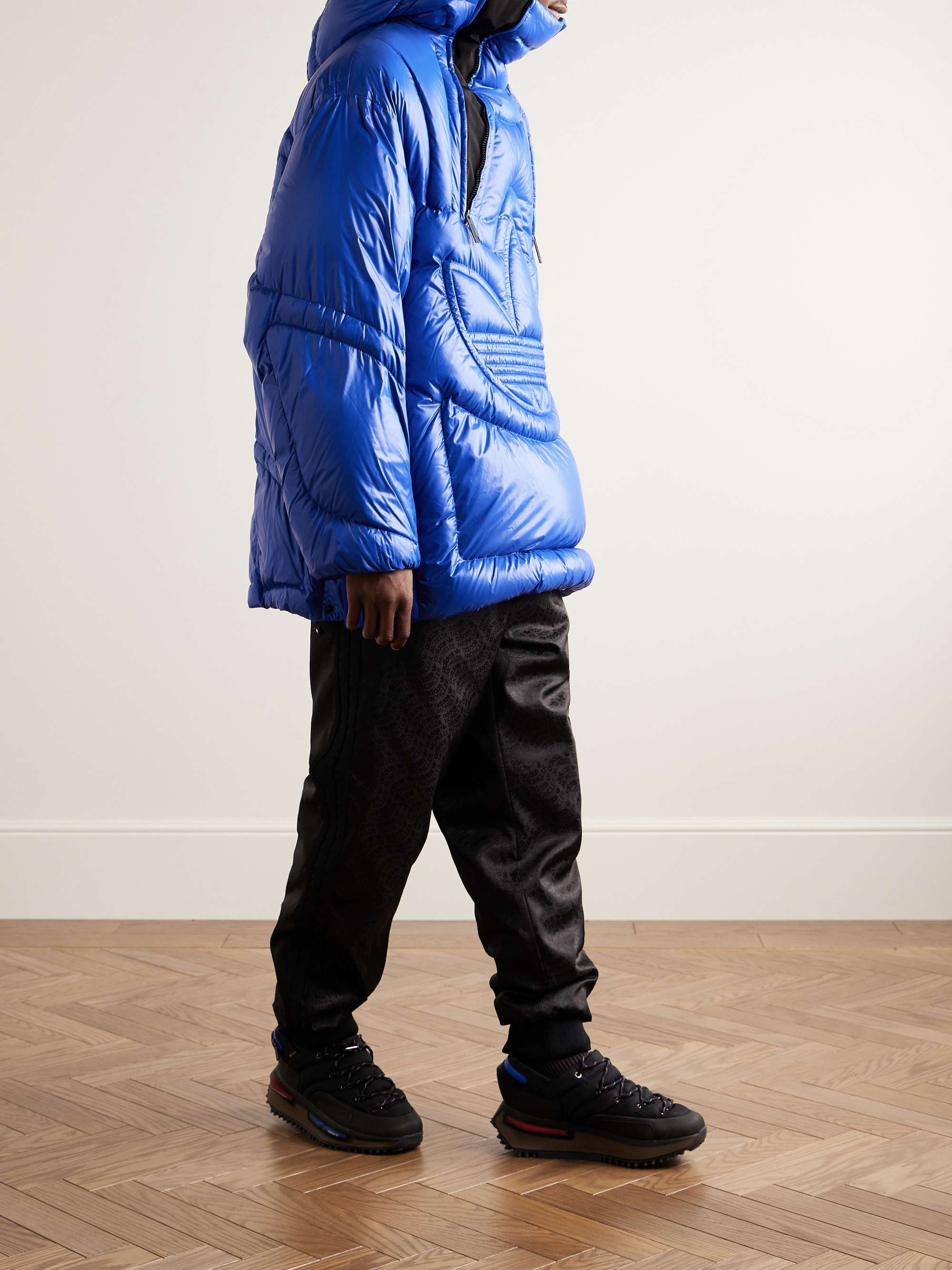 MONCLER GENIUS + adidas Originals Chambery Canvas-Trimmed Quilted  Glossed-Shell Hooded Down Jacket for Men | MR PORTER