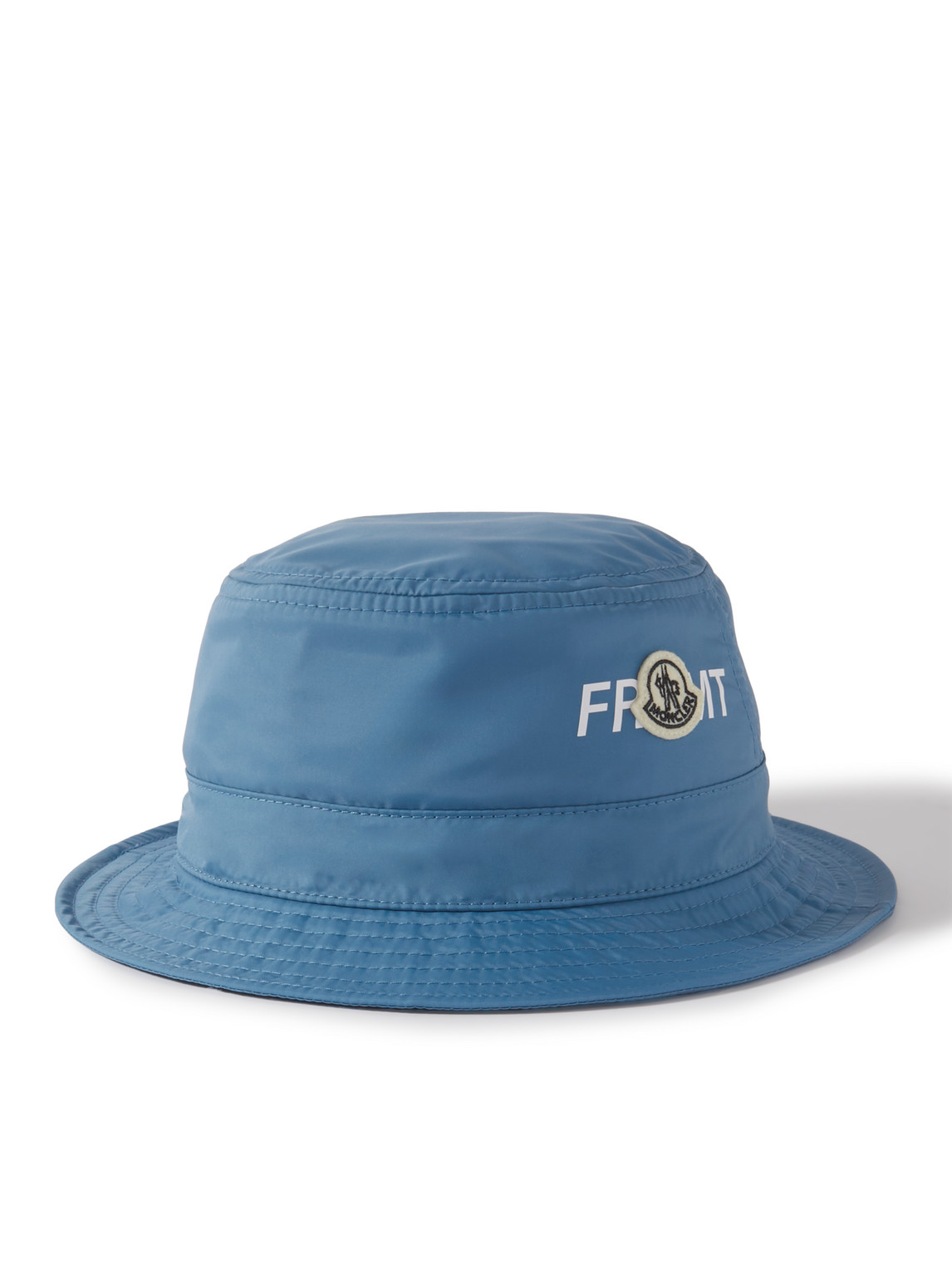Moncler Genius 7 Moncler Frgmt Hiroshi Fujiwara Logo-appliquéd Shell Bucket Hat In Blue