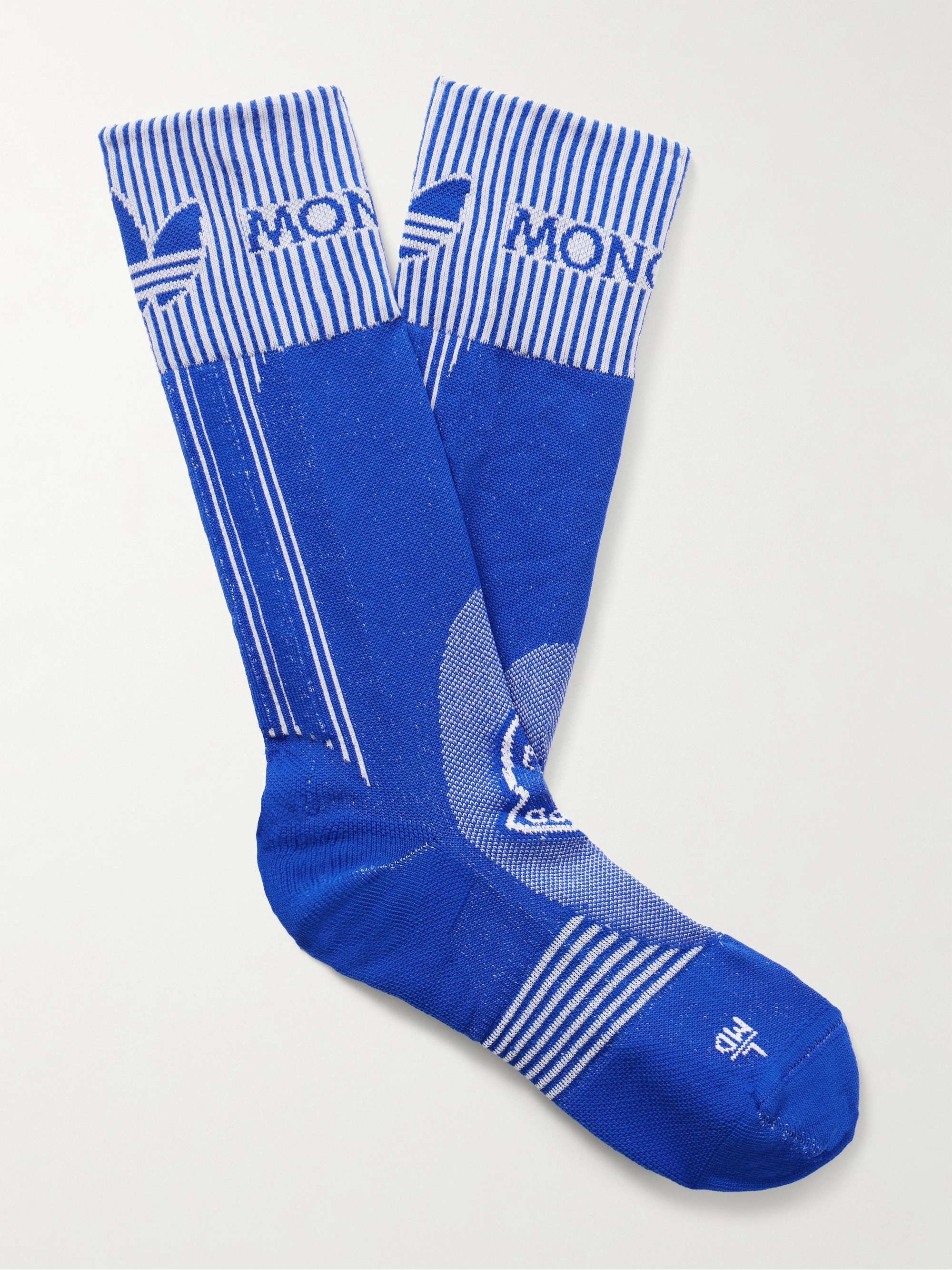 MONCLER GENIUS + adidas Originals Logo-Jacquard Ribbed Recycled  Stretch-Knit Socks for Men | MR PORTER