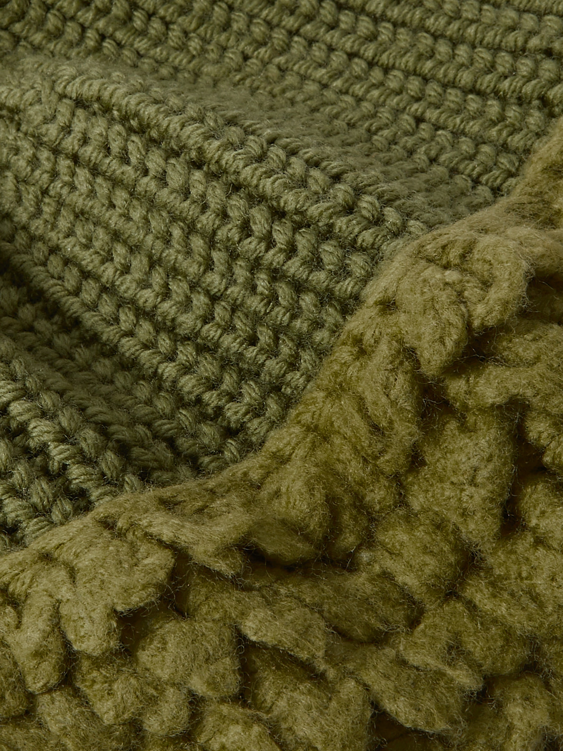 Shop Moncler Genius Salehe Bembury Fringed Ribbed Wool Beanie In Green