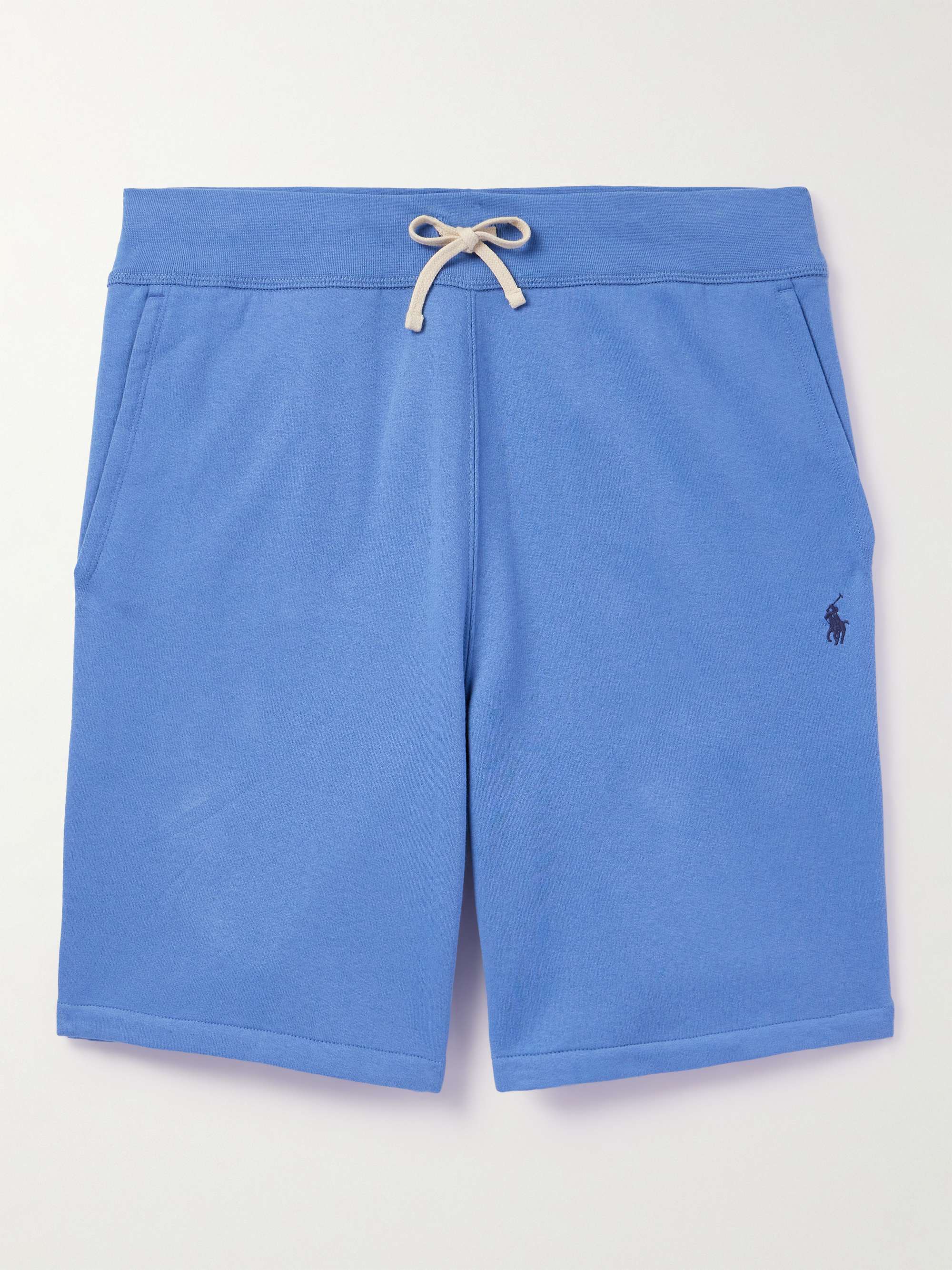 POLO RALPH LAUREN Straight-Leg Logo-Embroidered Cotton-Blend Jersey  Drawstring Shorts for Men | MR PORTER