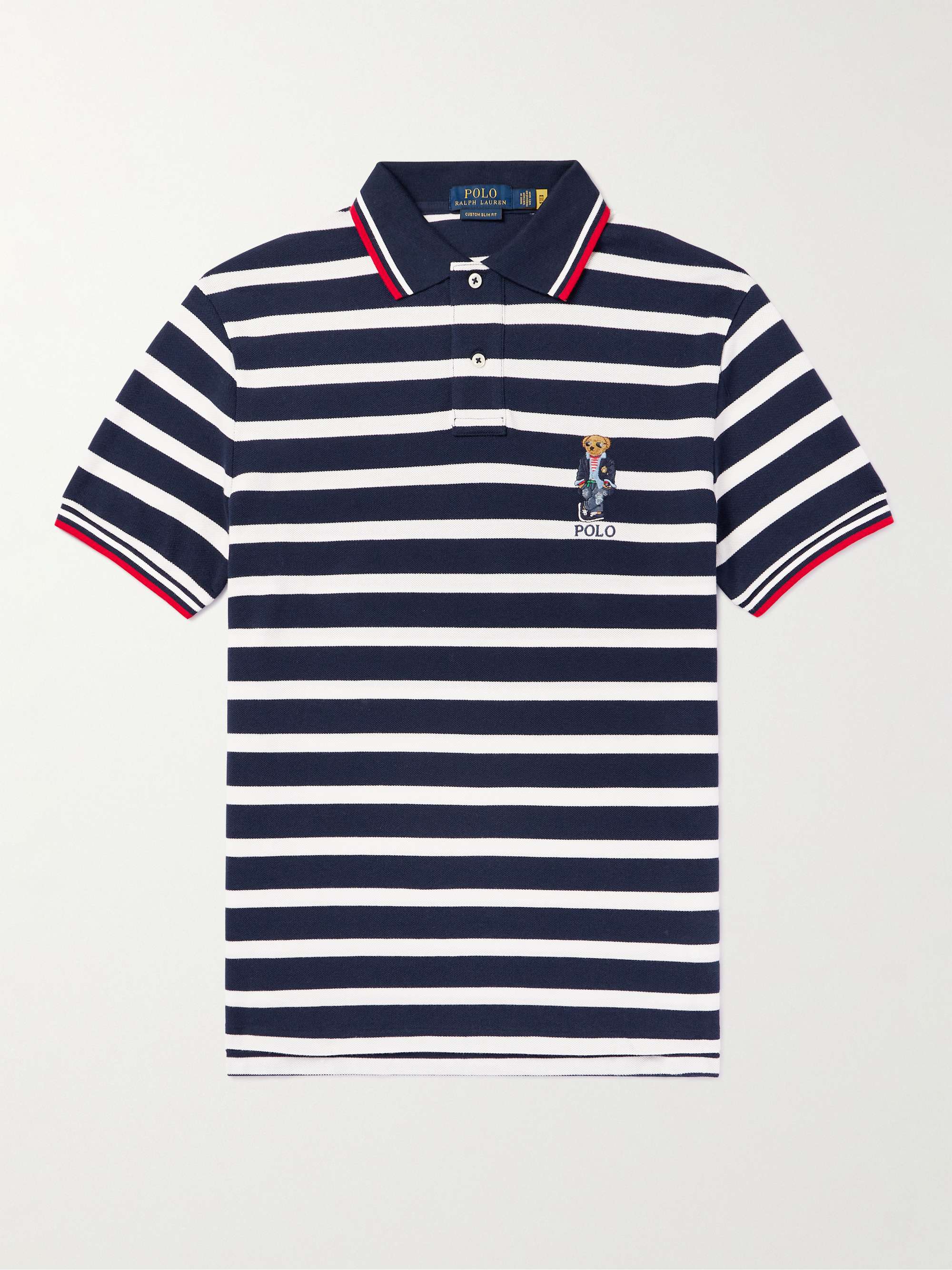 POLO RALPH LAUREN Striped Cotton-Piqué Polo Shirt for Men | MR PORTER