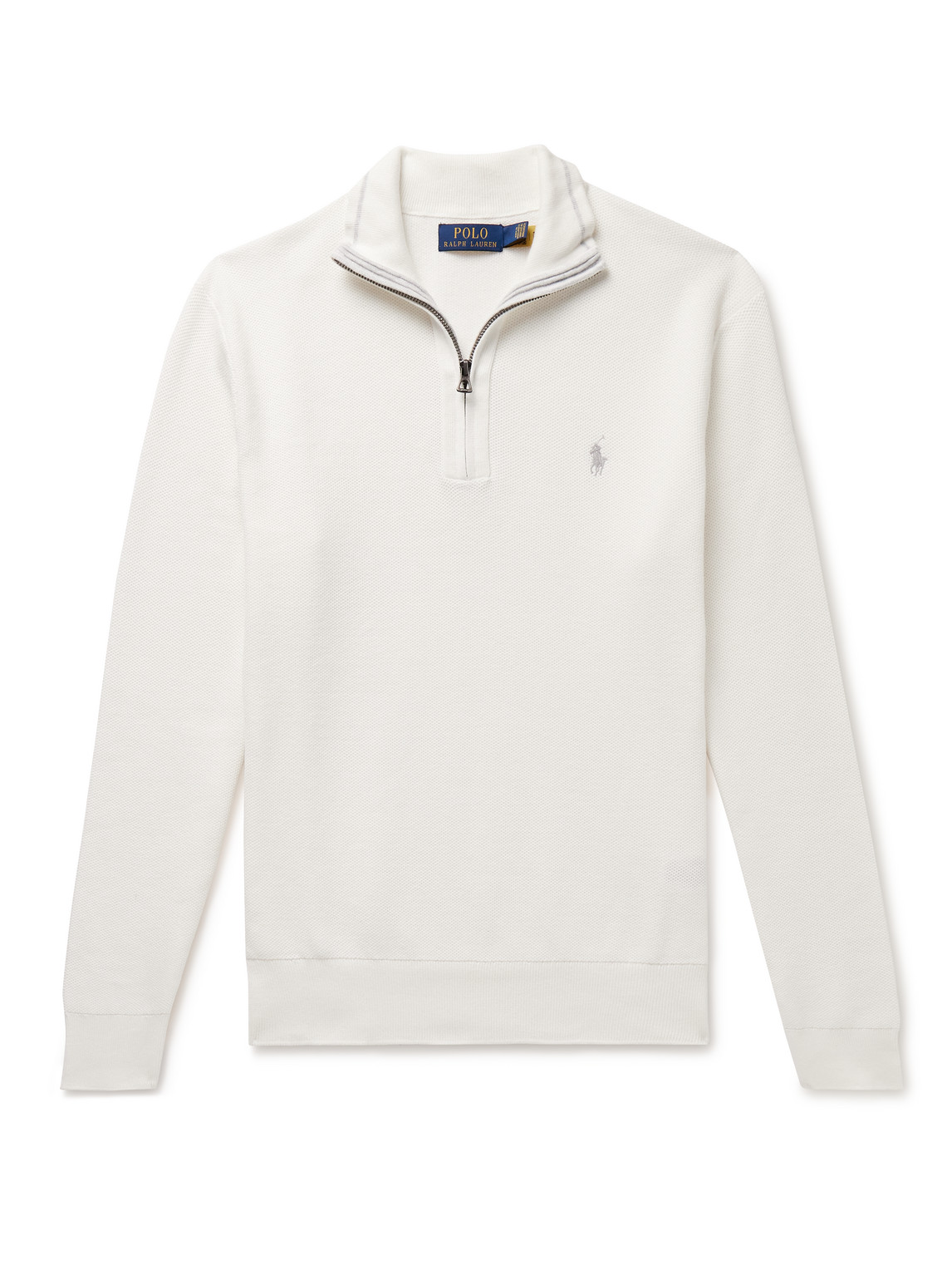 Polo Ralph Lauren - Logo-Embroidered Cotton-Piqué Half-Zip Sweater - Men -  Neutrals - XL for Men