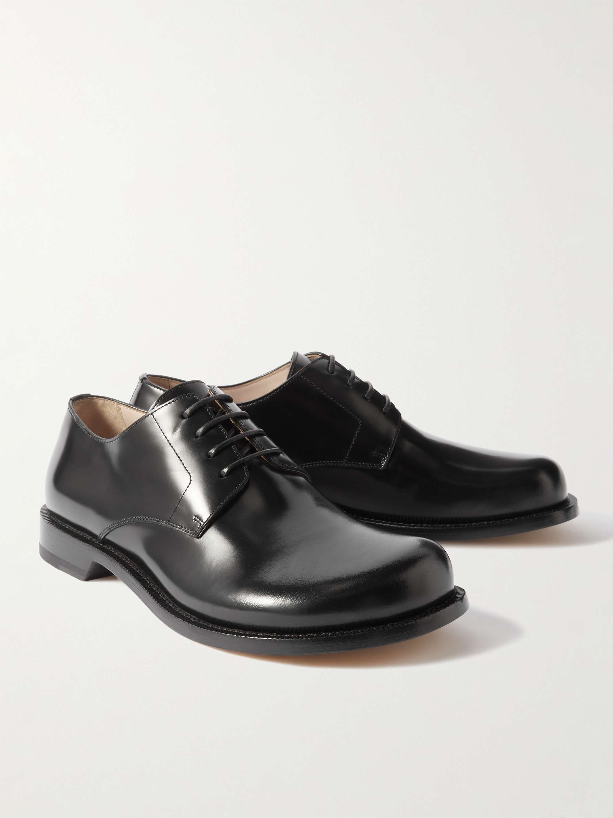 LOEWE Terra Glossed-Leather Derby Shoes for Men | MR PORTER