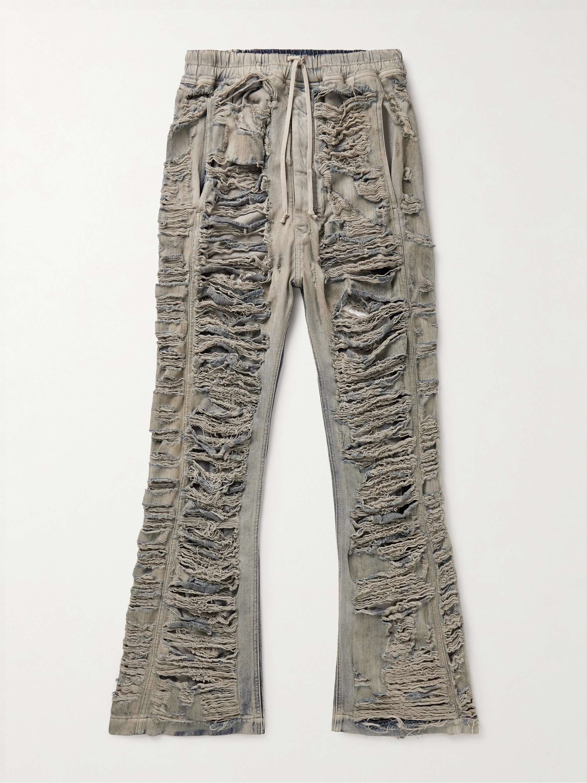 DRKSHDW BY RICK OWENS Pusher Straight-Leg Distressed Drawstring Jeans for  Men | MR PORTER