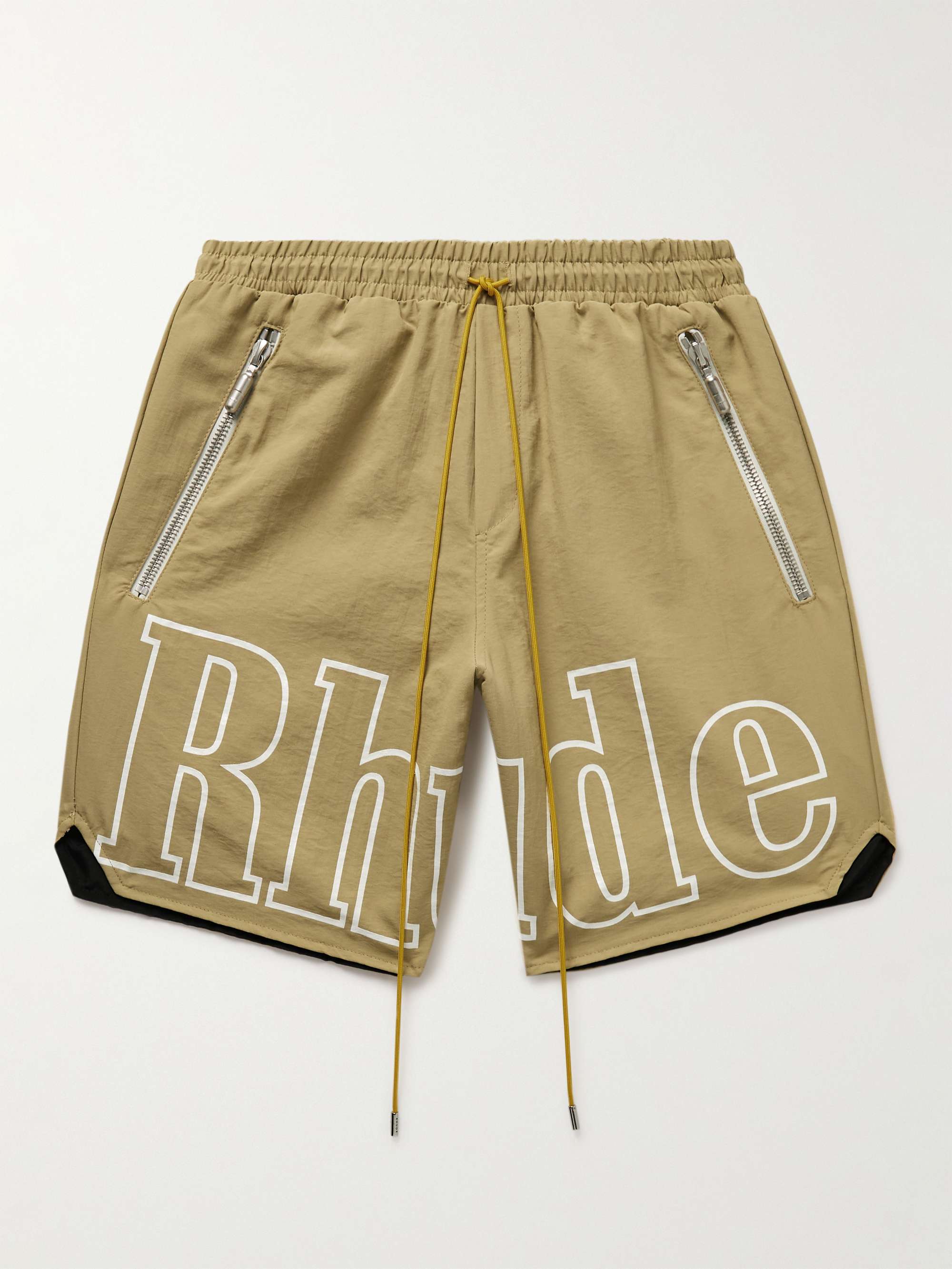 RHUDE Straight-Leg Logo-Print Nylon Drawstring Shorts for Men | MR PORTER