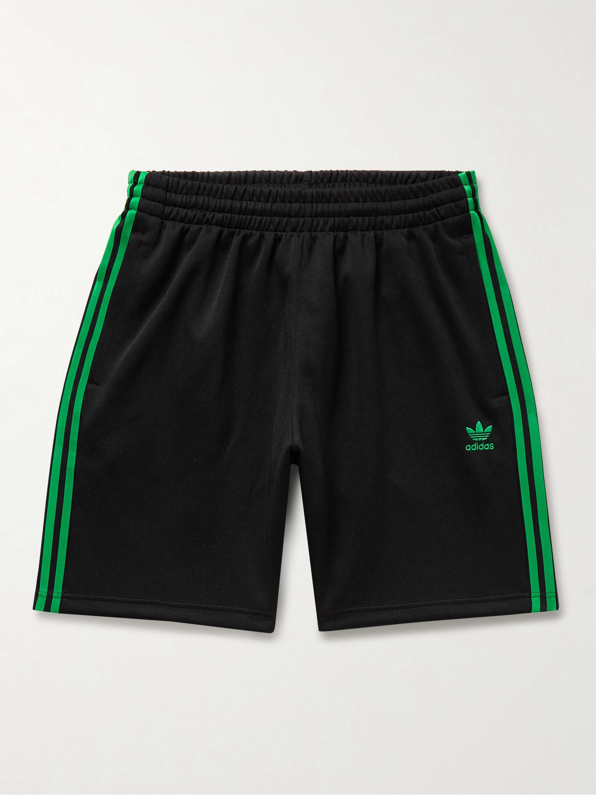 ADIDAS ORIGINALS Wide-Leg Logo-Embroidered Striped Tech-Jersey Shorts for  Men | MR PORTER