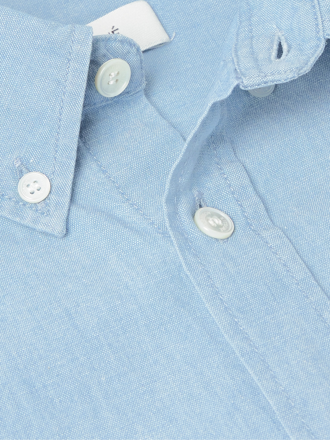 Maison Kitsuné Button-Down Collar Logo-Embroidered Cotton-Poplin