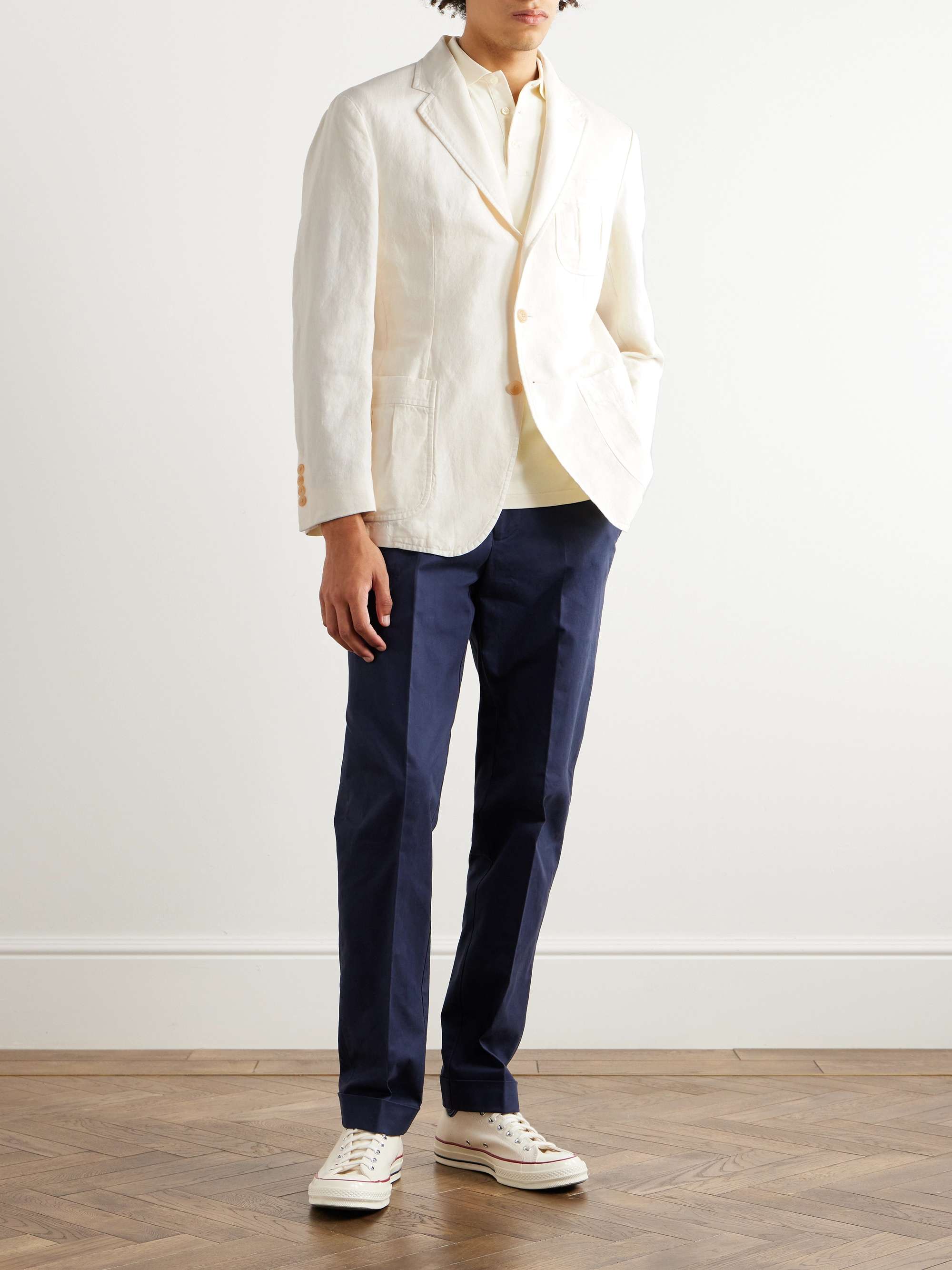 POLO RALPH LAUREN Garment-Dyed Cotton and Linen-Blend Blazer for Men | MR  PORTER