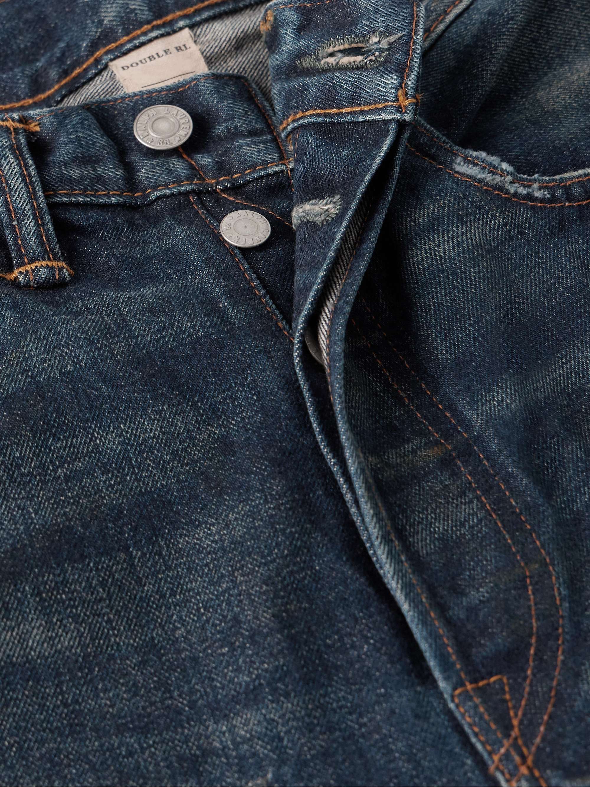 RRL Straight-Leg Distressed Selvedge Jeans for Men | MR PORTER