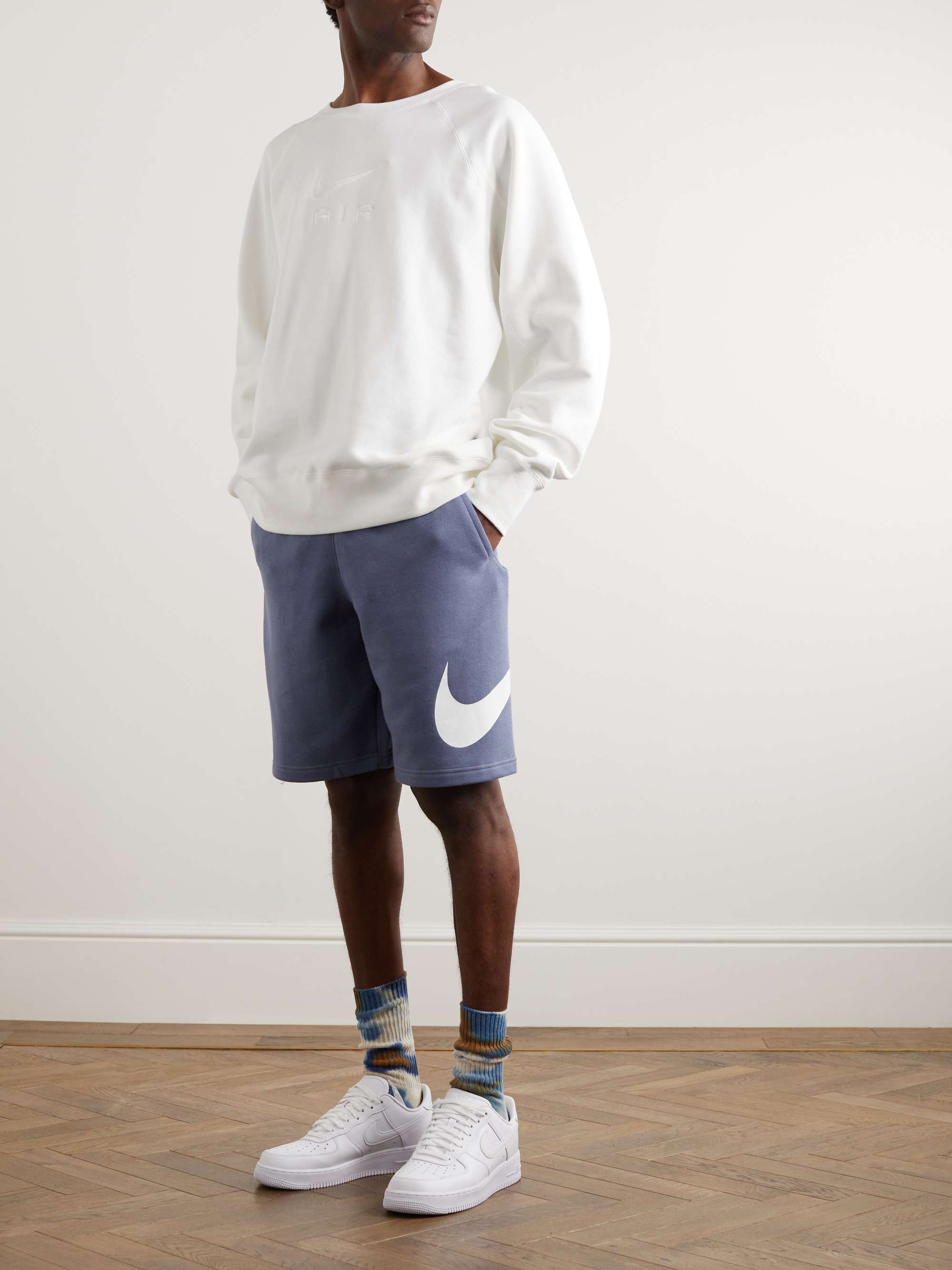 NIKE NSW Straight-Leg Logo-Print Cotton-Blend Jersey Shorts for Men | MR  PORTER