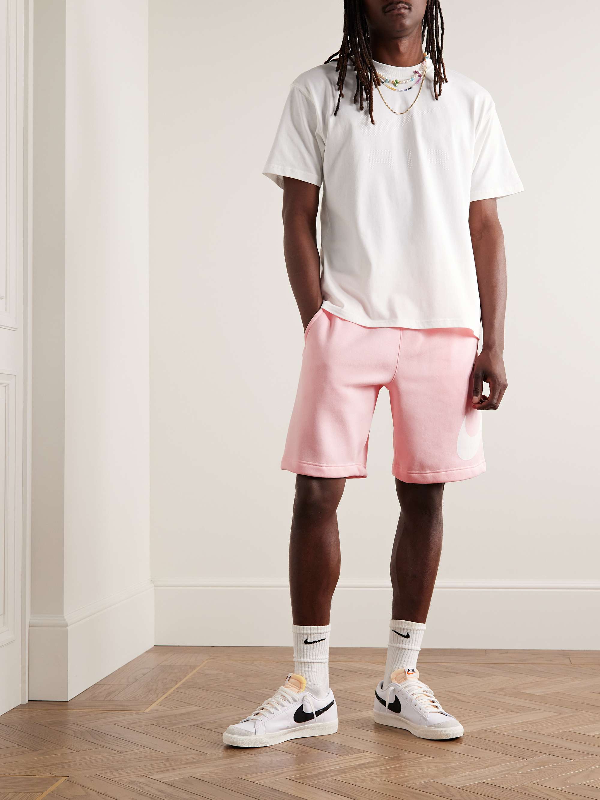 NIKE Sportswear Club Wide-Leg Logo-Print Cotton-Blend Jersey Shorts for Men  | MR PORTER