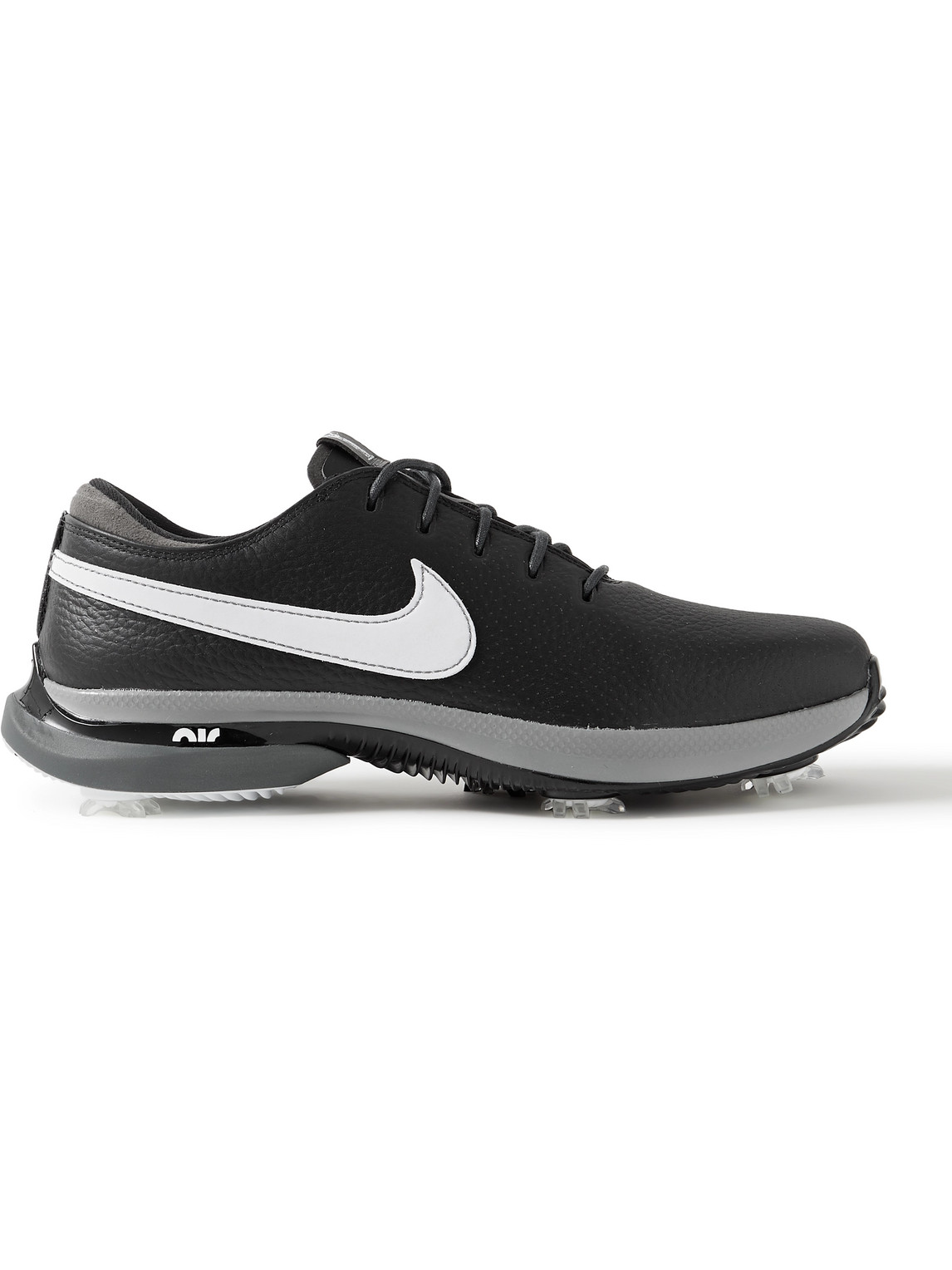 Nike Air Zoom Victory Tour 3 Suede And Nubuck-trimmed Full-grain Leather Golf Shoes In Black