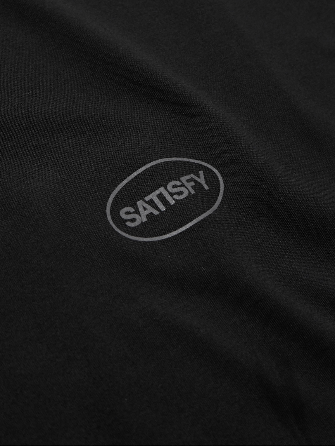 Shop Satisfy Logo-print Appliquéd Recycled Auralite™ Jersey T-shirt In Black