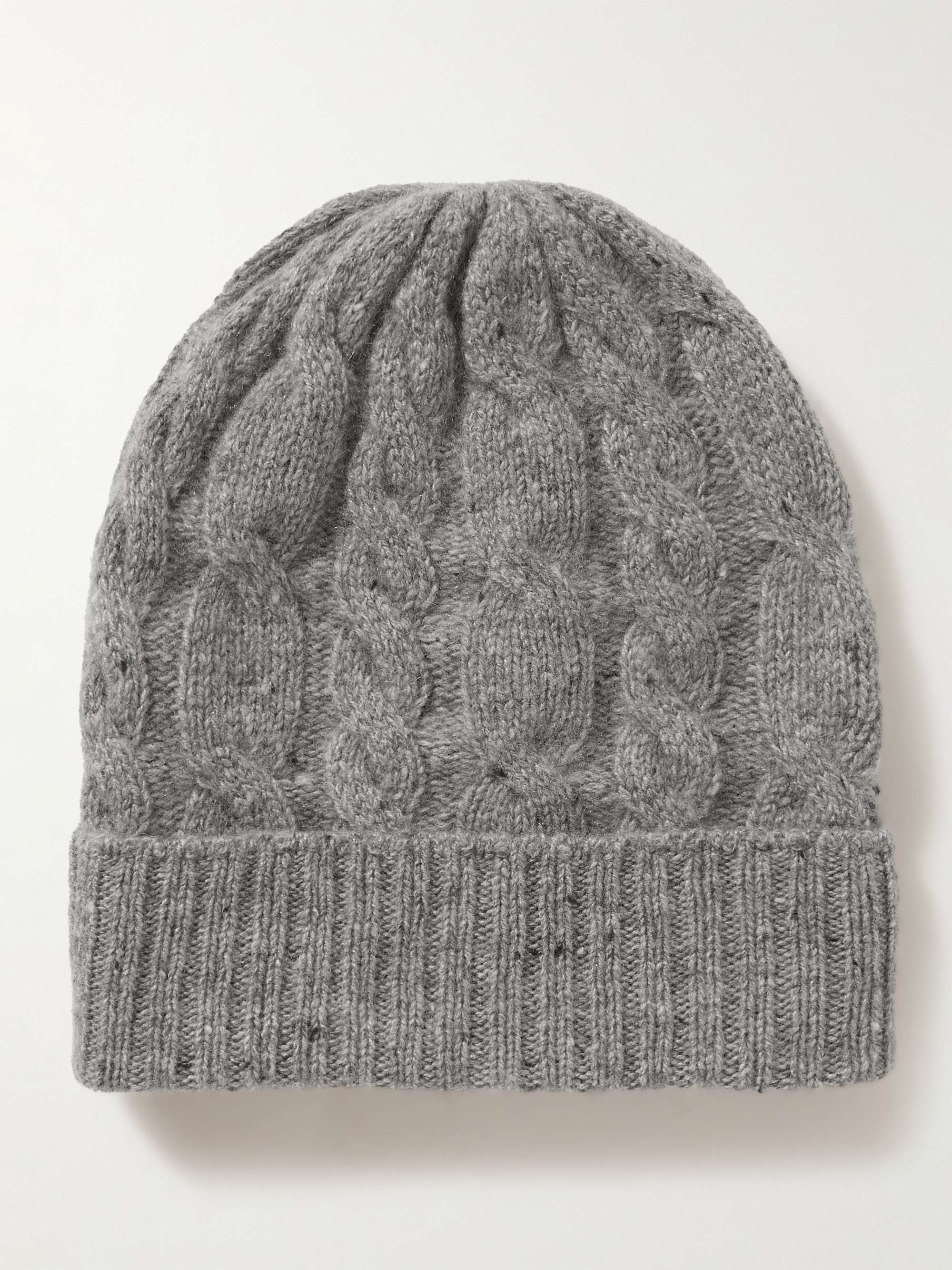 JOHNSTONS OF ELGIN Cable-Knit Donegal Cashmere Beanie for Men | MR PORTER