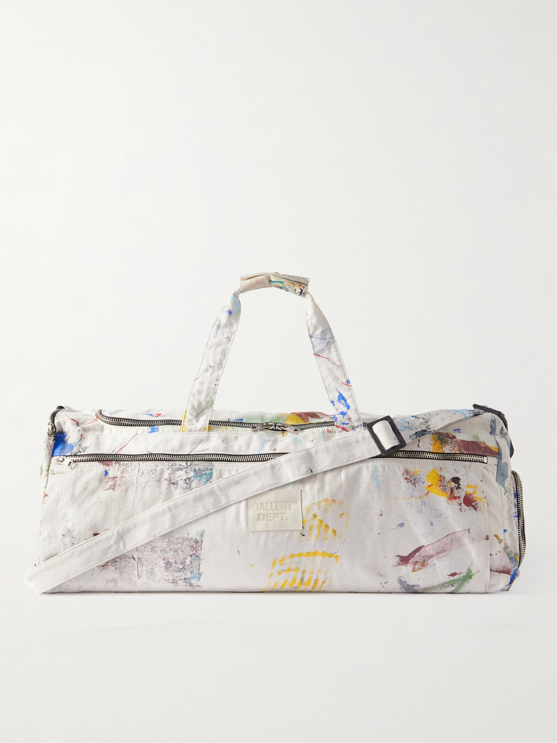 Gallery Dept. Logo-appliquéd Paint-splattered Canvas Duffle Bag