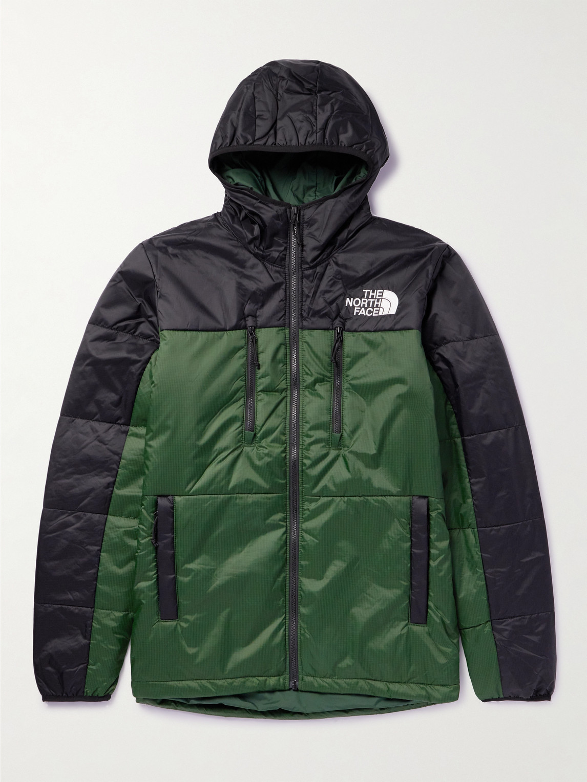 The North Face Himalayan Light Logo-embroidered Padded Recycled-nylon Ripstop Hooded Jacket In Green