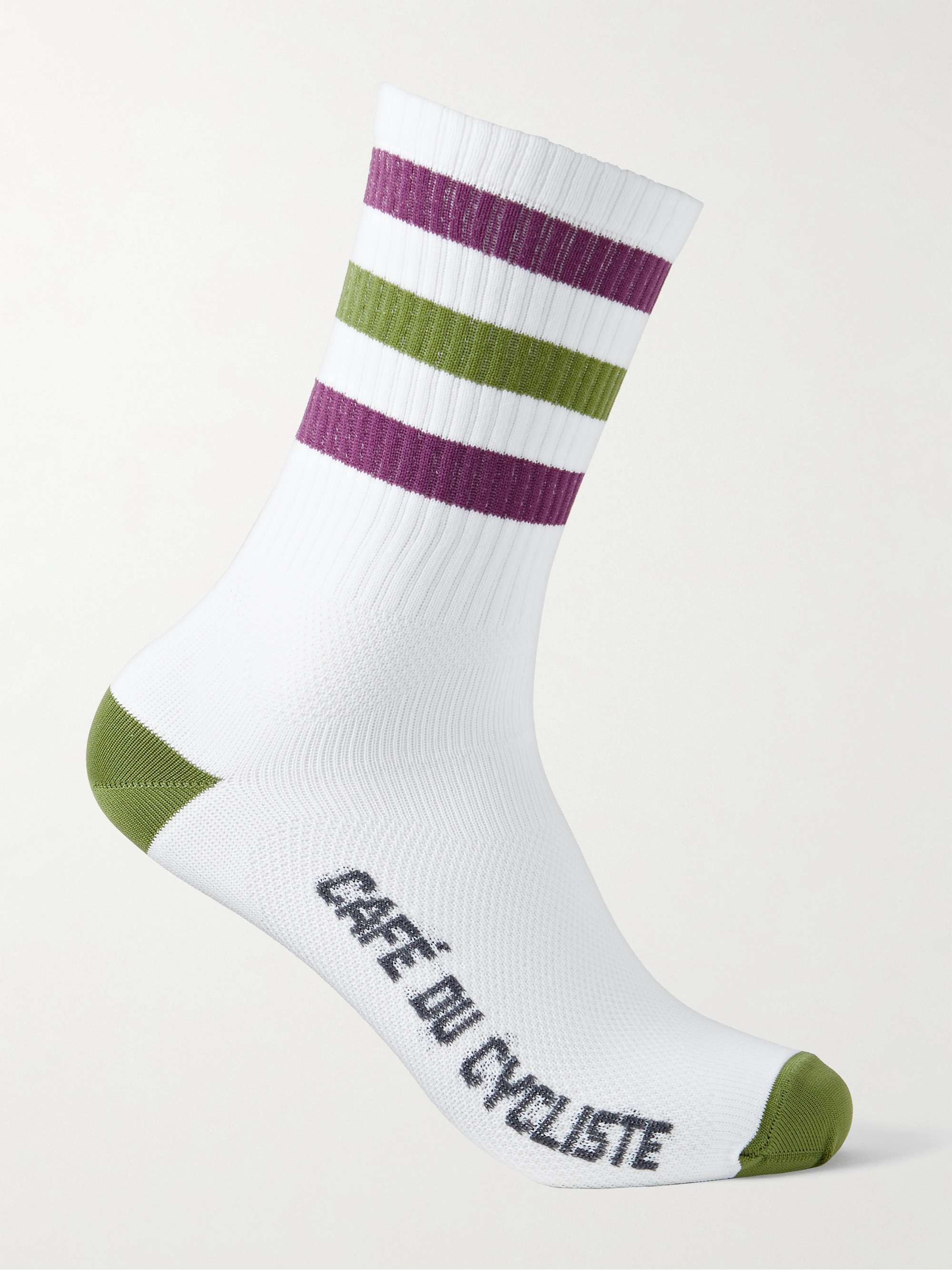 CAFE DU CYCLISTE Skate Striped Ribbed-Knit Cycling Socks for Men | MR PORTER