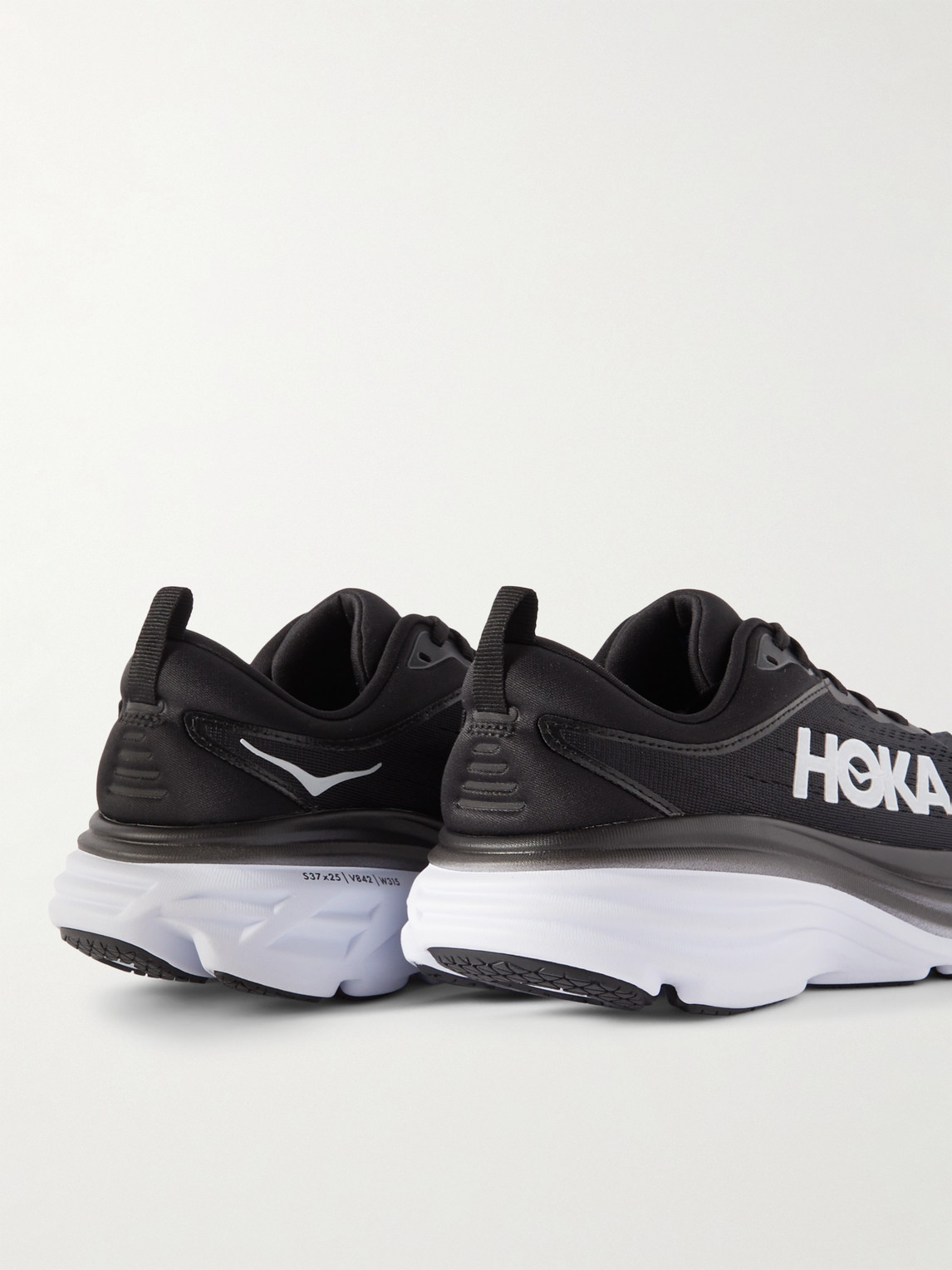 Shop Hoka One One Bondi 8 Rubber-trimmed Mesh Running Sneakers In Black