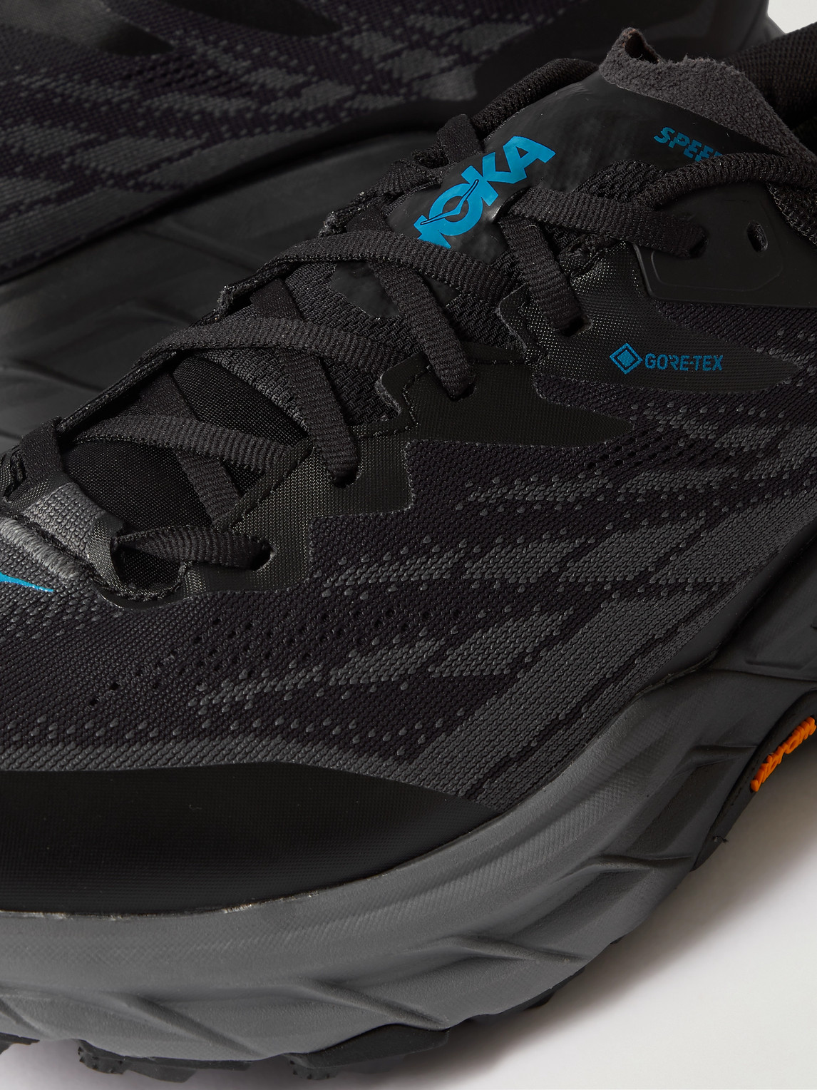 Shop Hoka One One Speedgoat 5 Rubber-trimmed Gore-tex® Mesh Running Sneakers In Black